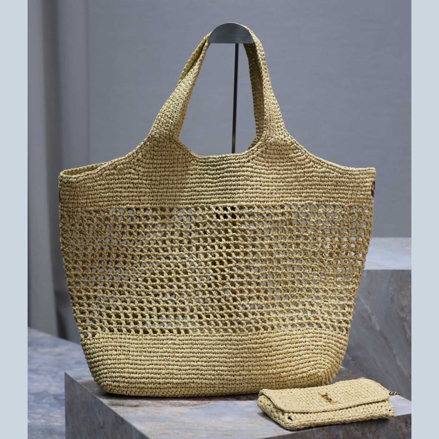 Saint Laurent YSL Icare Maxi Raffia Shopping Bag   47-61-8cm - PerfectKickZ