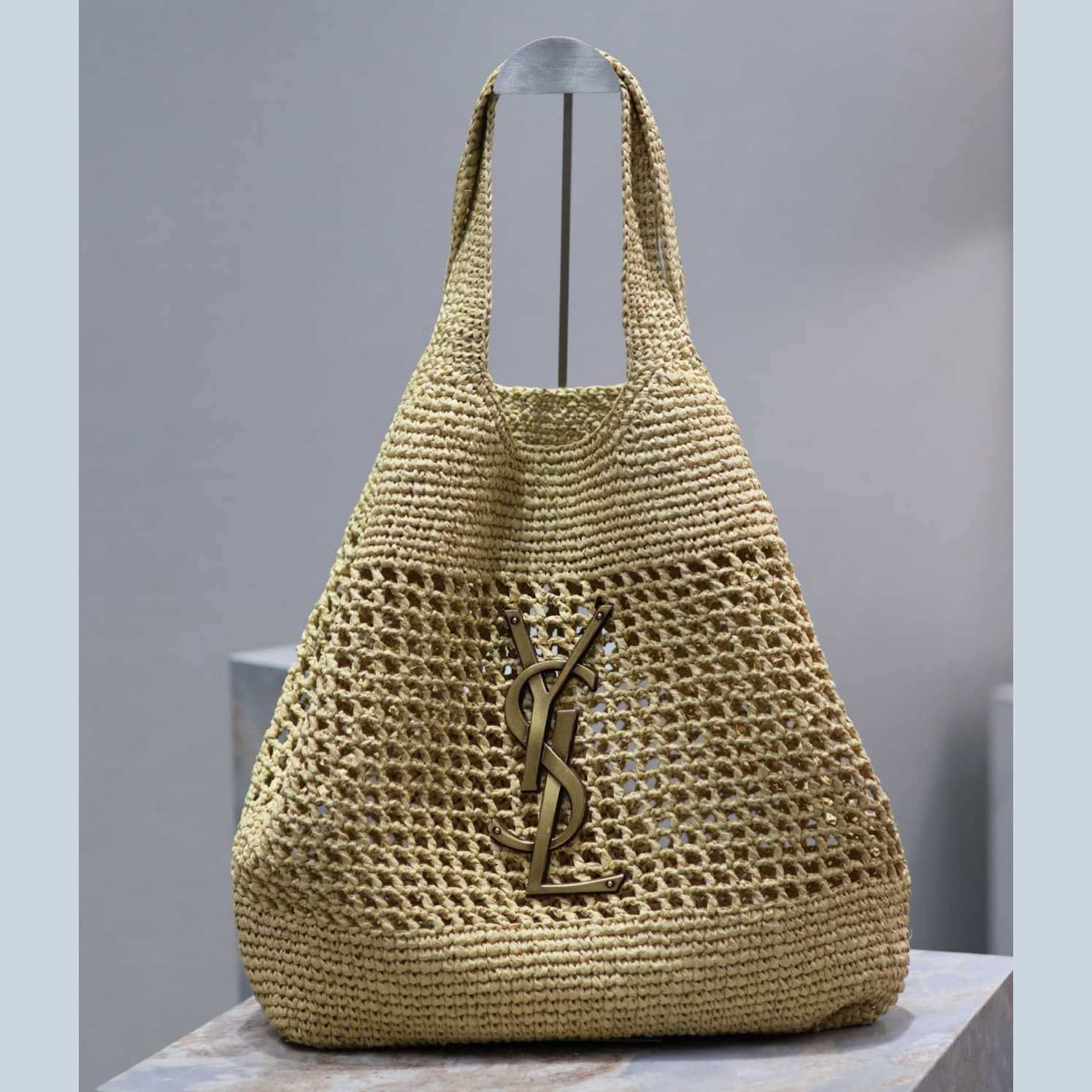 Saint Laurent YSL Icare Maxi Raffia Shopping Bag   47-61-8cm - PerfectKickZ