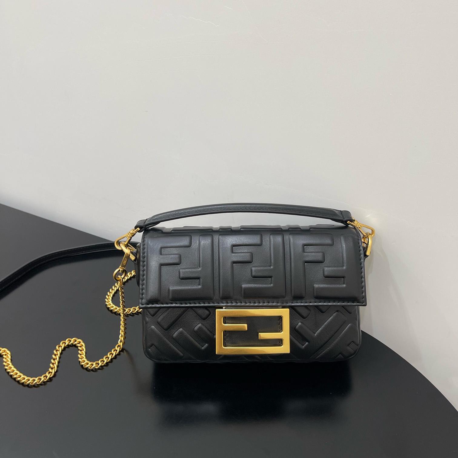 Fendi Baguette Black Leather Bag - PerfectKickZ