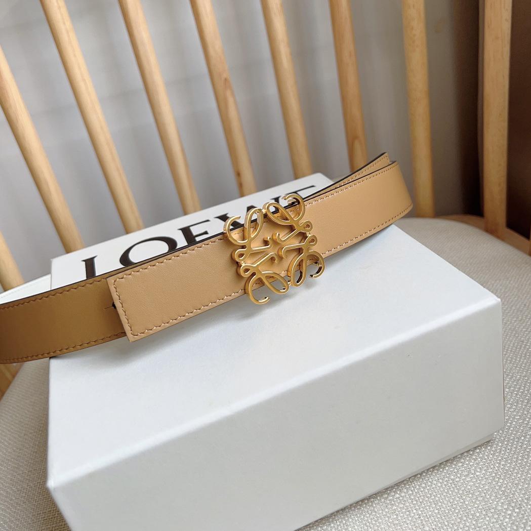 Loewe Reversible Anagram Belt In Smooth Calfskin - 