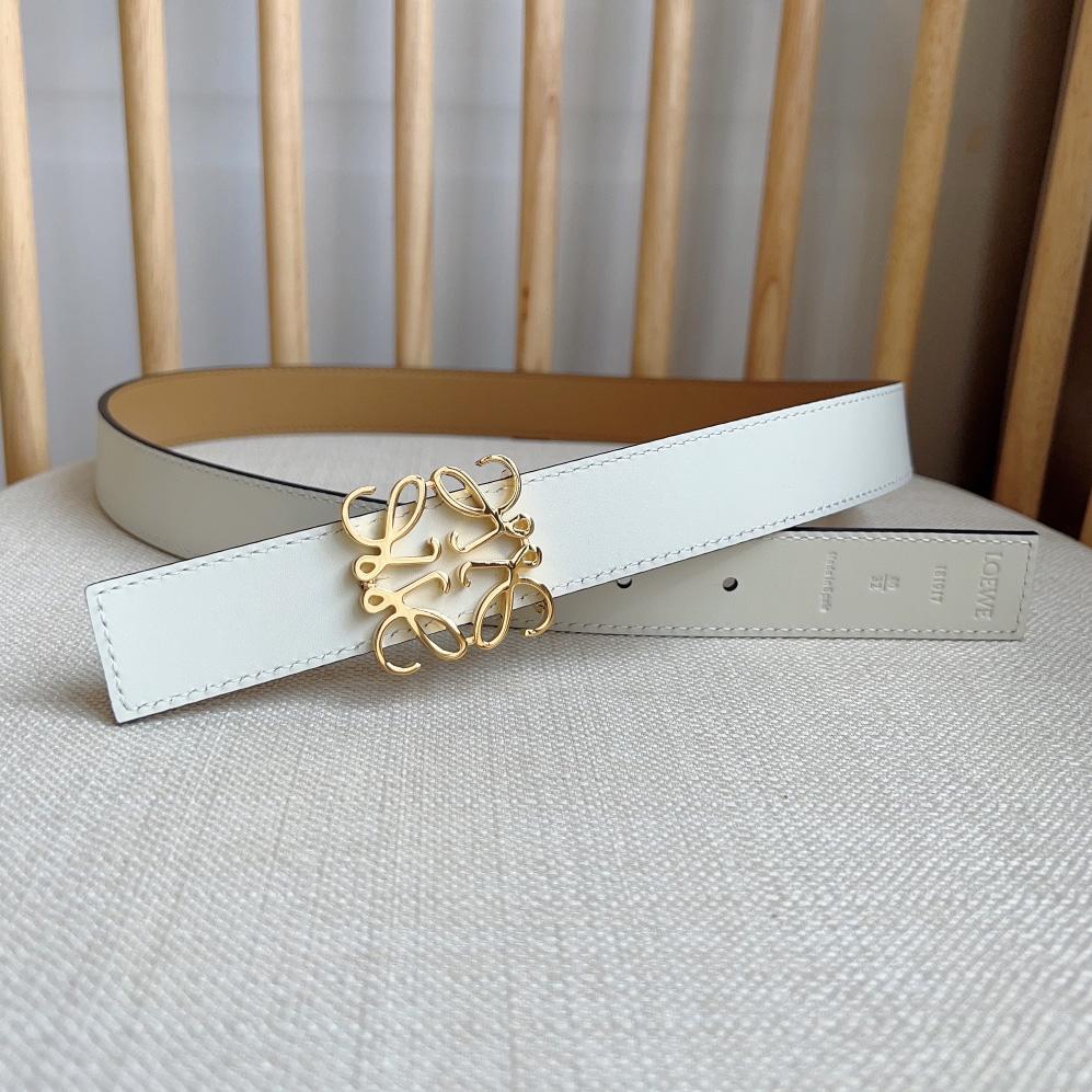 Loewe Reversible Anagram Belt In Smooth Calfskin - 