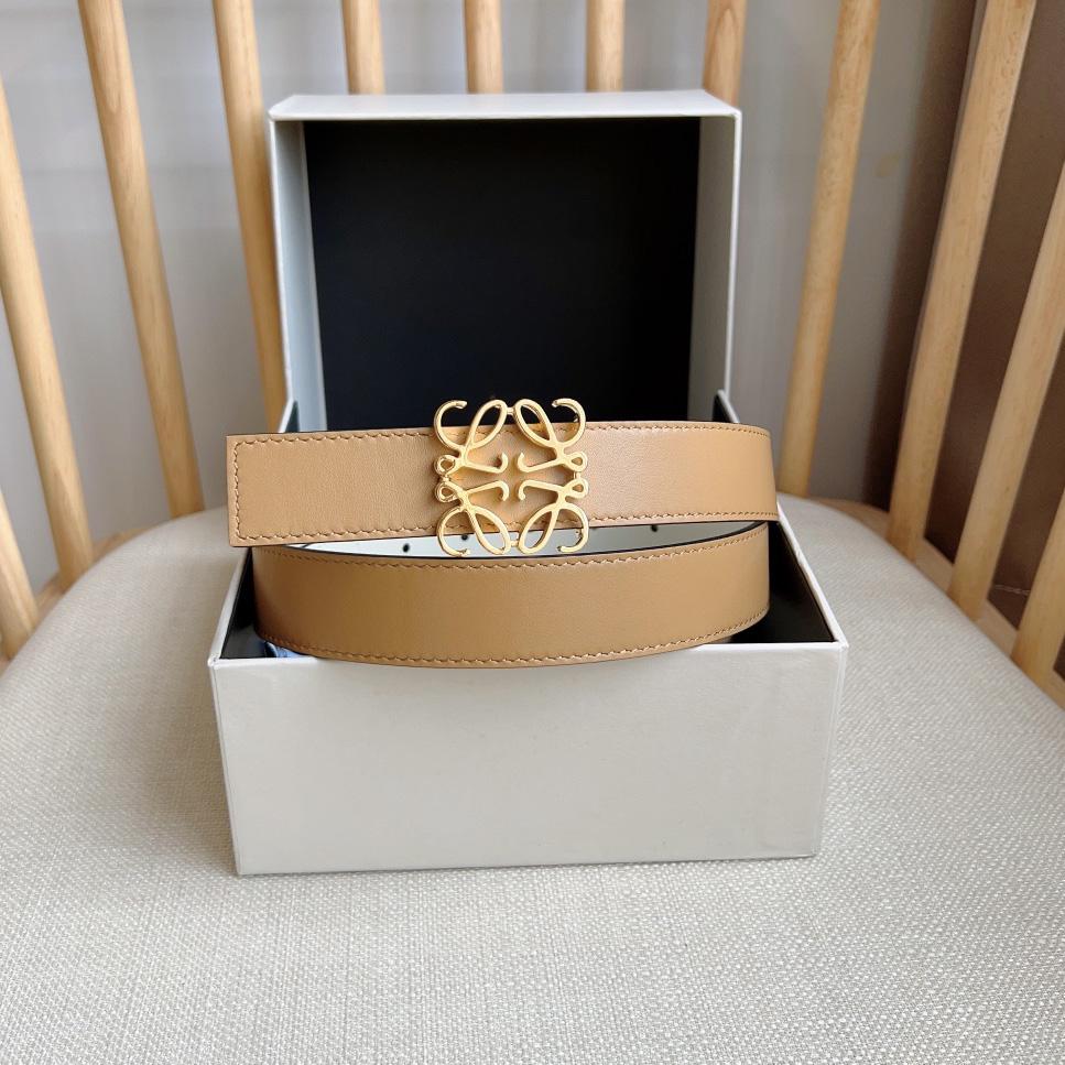 Loewe Reversible Anagram Belt In Smooth Calfskin - 