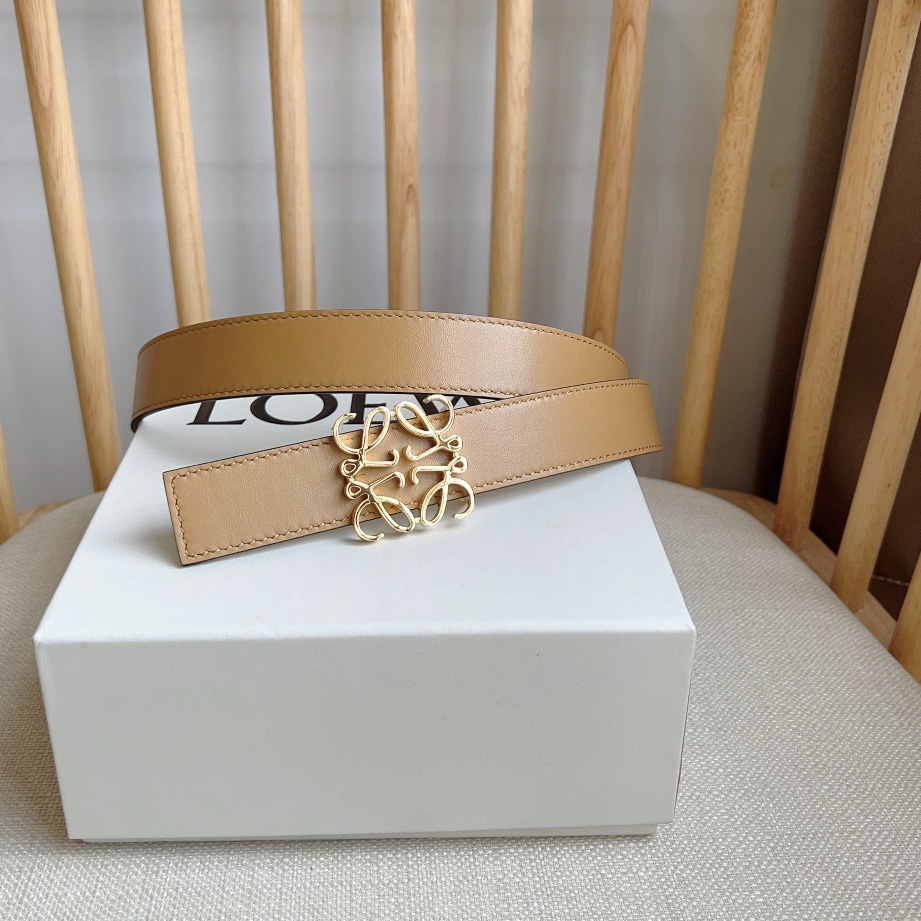 Loewe Reversible Anagram Belt In Smooth Calfskin - 