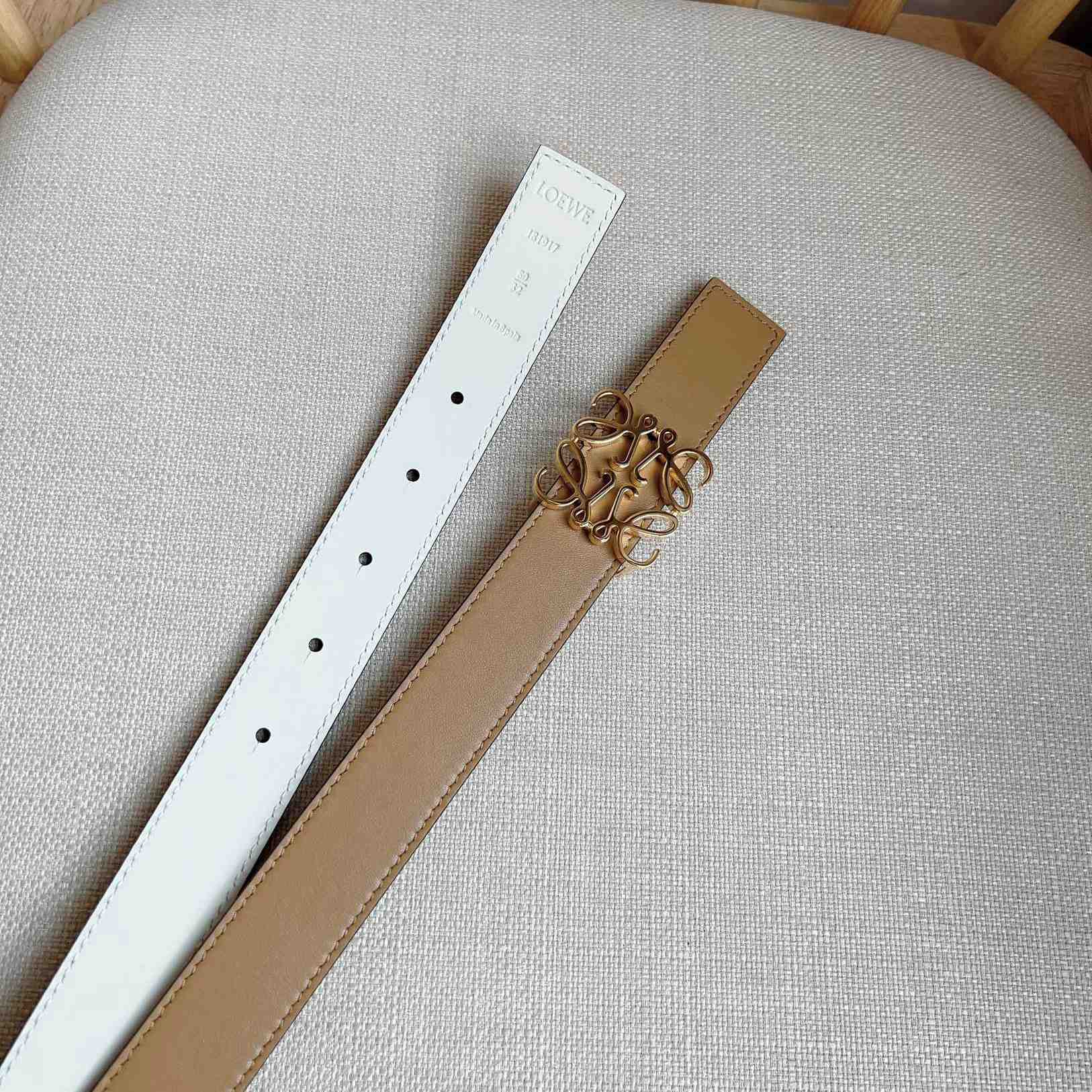 Loewe Reversible Anagram Belt In Smooth Calfskin - 