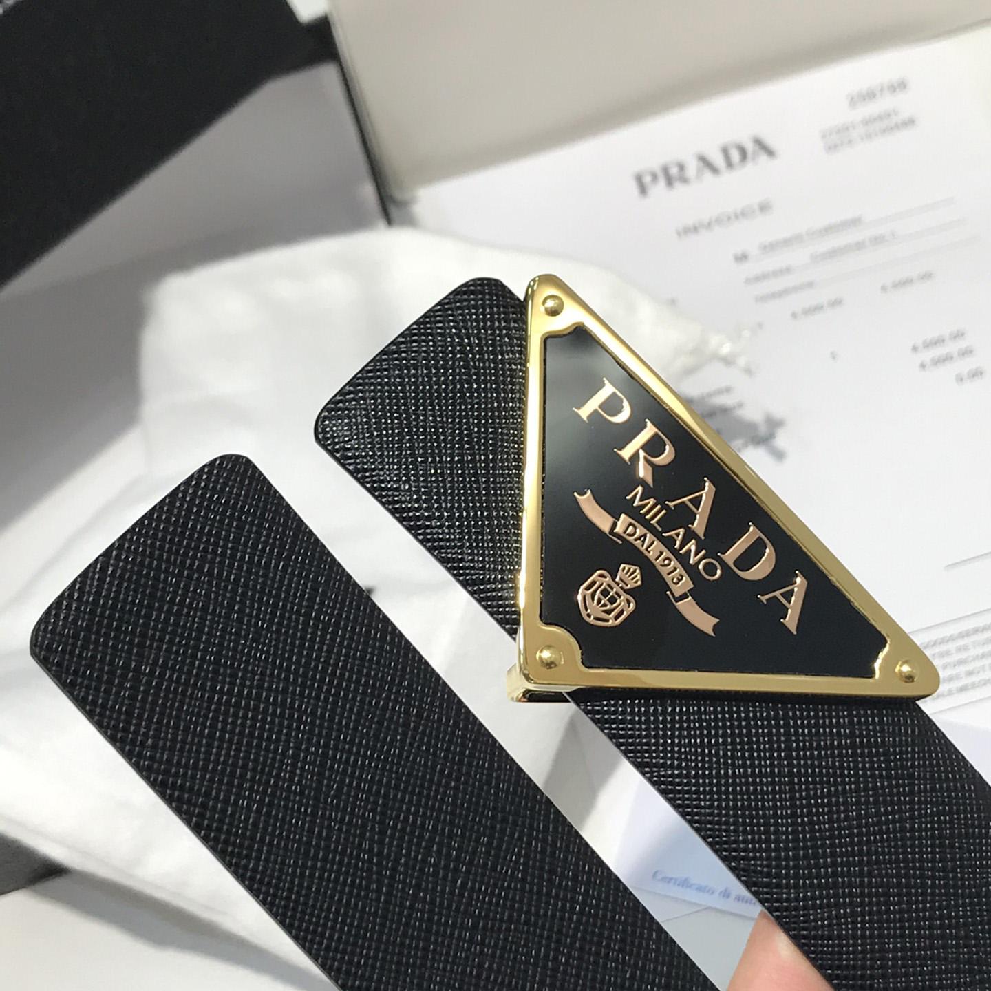 Prada Reversible Saffiano Leather Belt Strap - PerfectKickZ