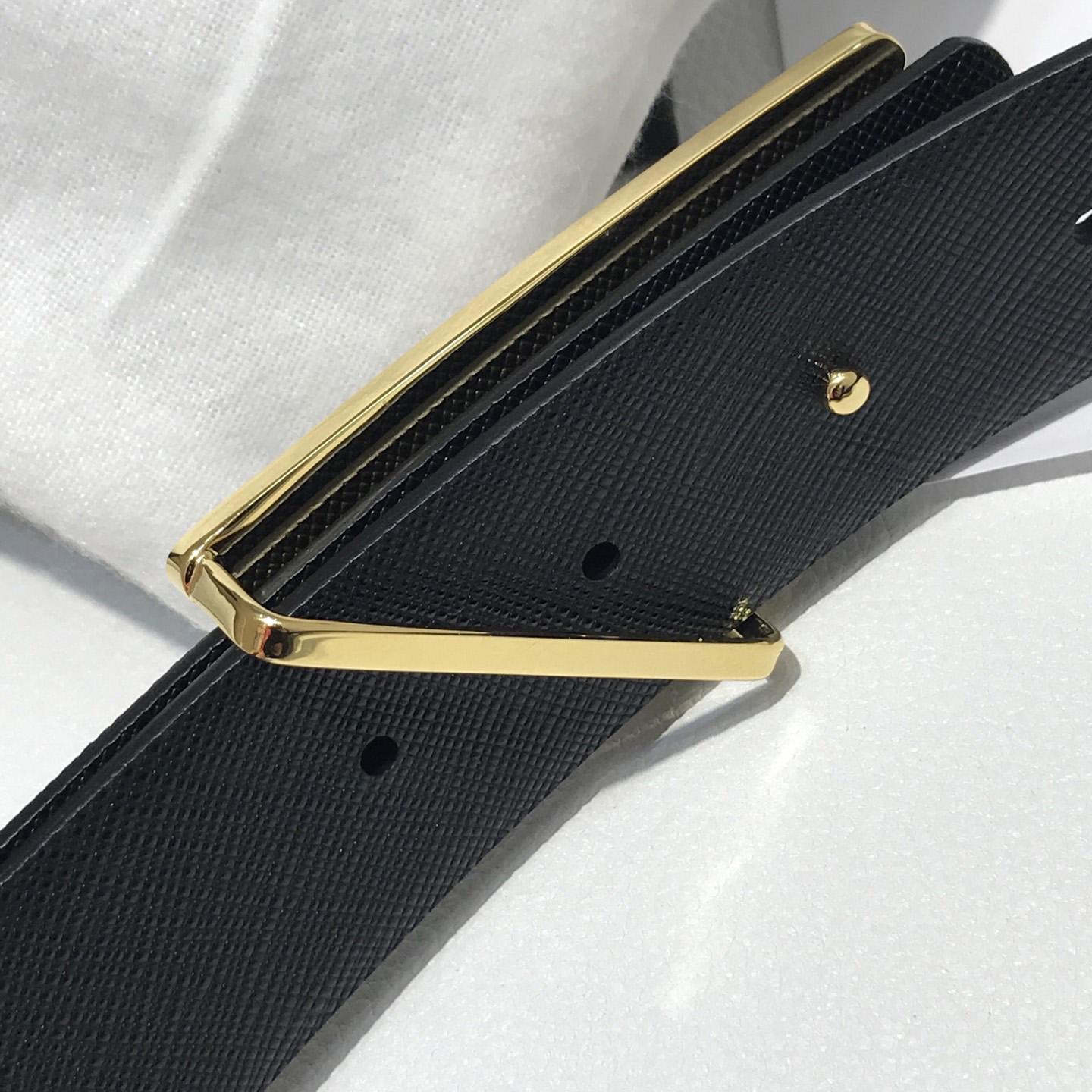 Prada Reversible Saffiano Leather Belt Strap - PerfectKickZ
