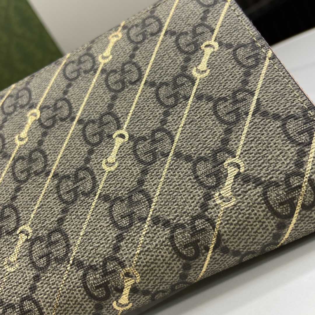 Gucci Zip Around Wallet With Horsebit Print  - PerfectKickZ