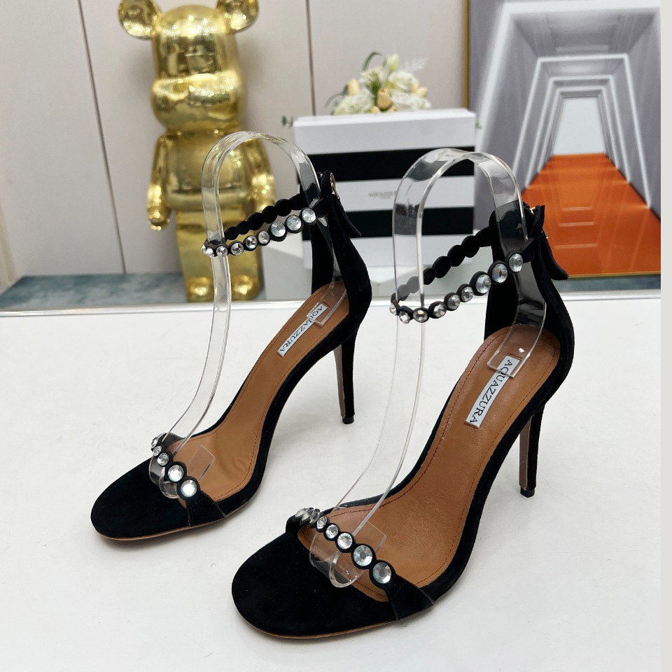 Aquazzura Maxi Tequila 95mm Crystal-embellished Sandals - PerfectKickZ