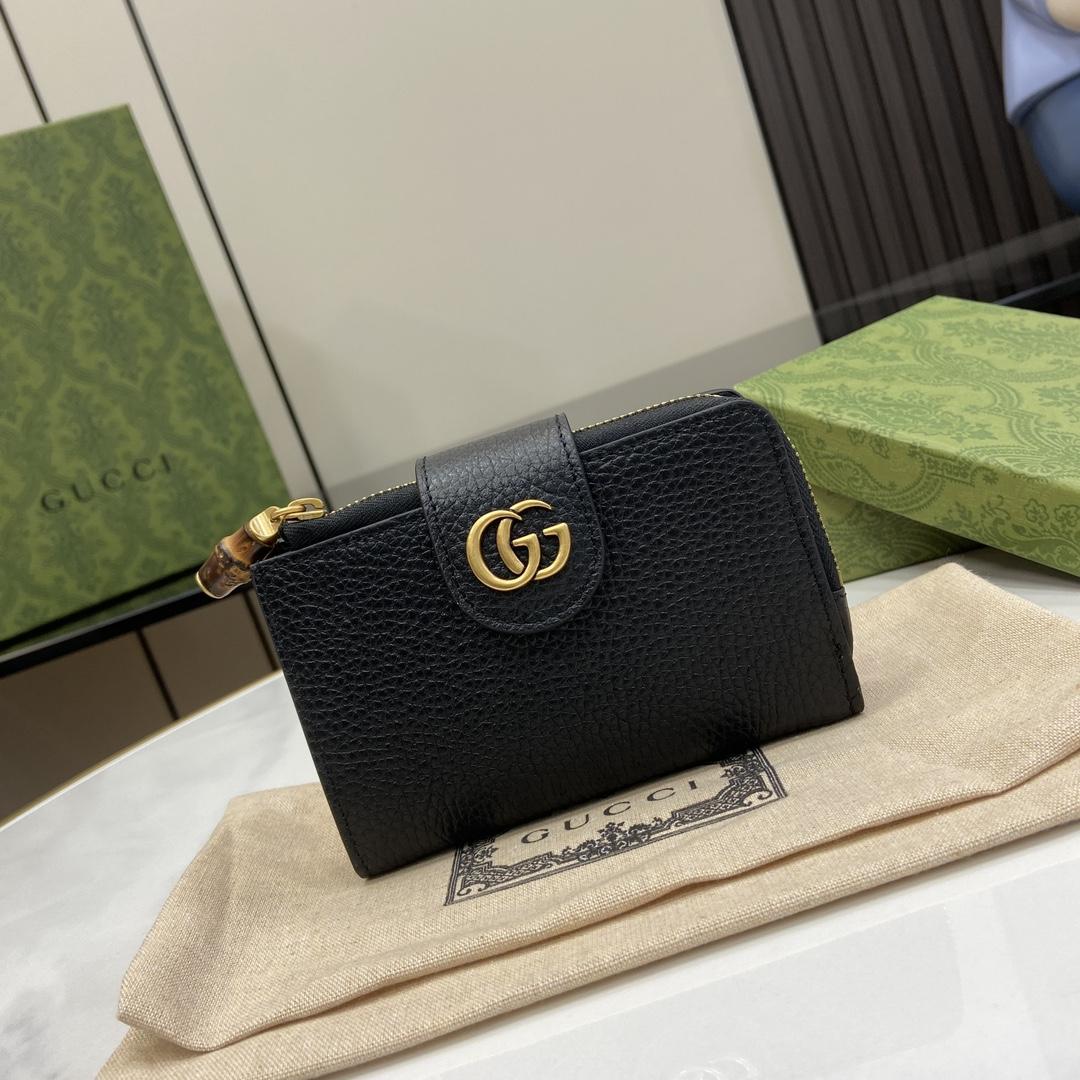 Gucci Medium double G Wallet With Bamboo - PerfectKickZ