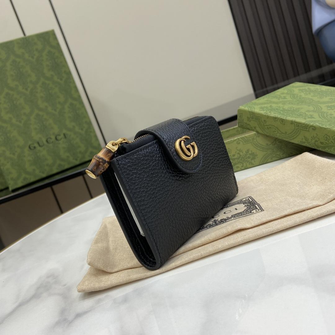 Gucci Medium double G Wallet With Bamboo - 