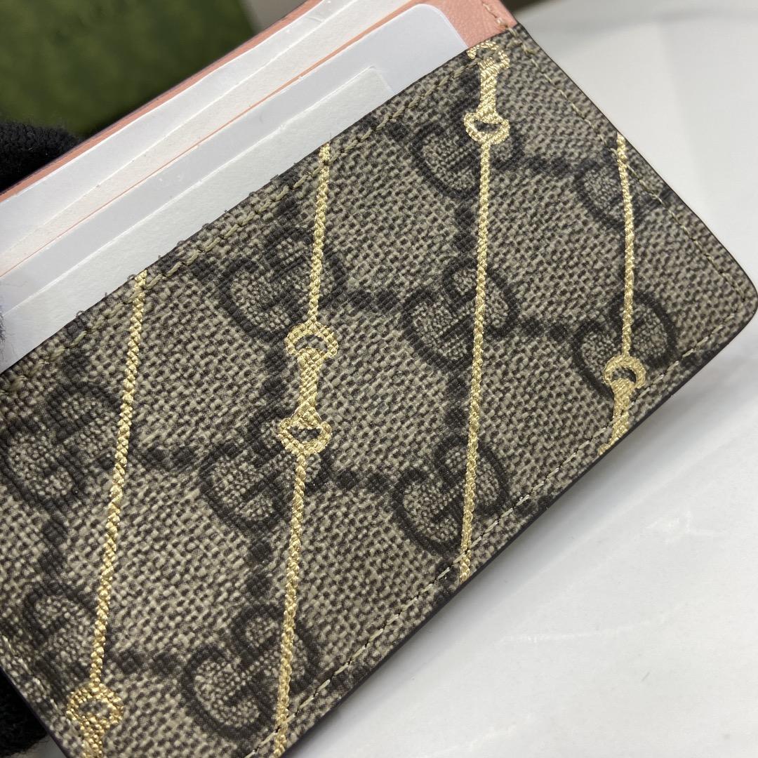 Gucci Card Case With Horsebit Print - PerfectKickZ