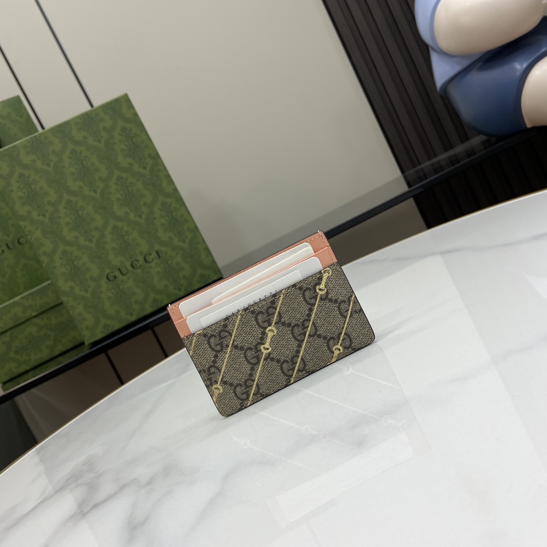 Gucci Card Case With Horsebit Print - PerfectKickZ