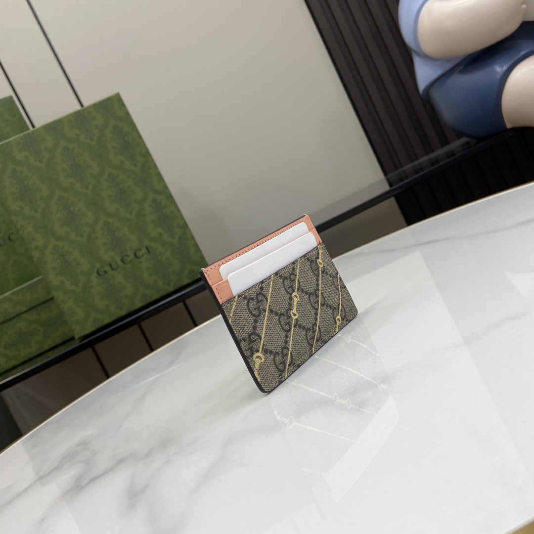 Gucci Card Case With Horsebit Print - PerfectKickZ