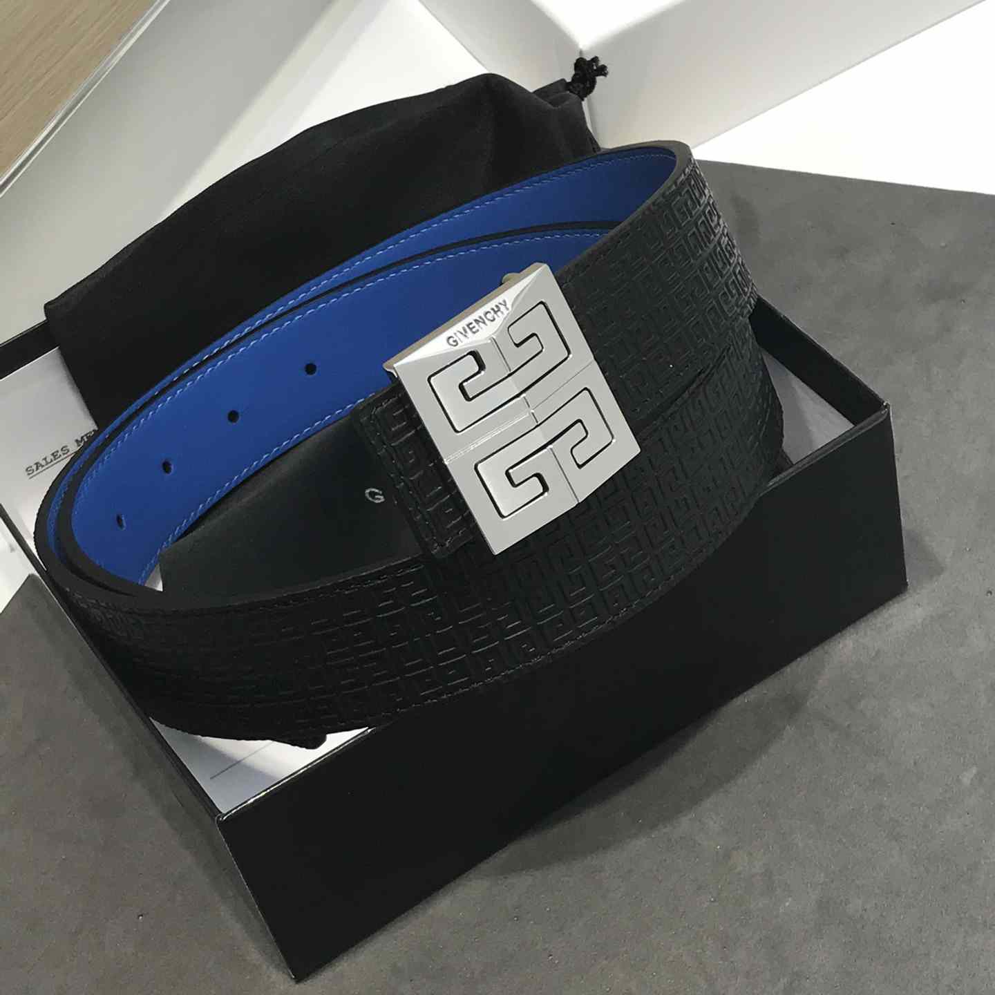 Givenchy 4G Reversible Belt In Leather And 4G Coated Canvas - 