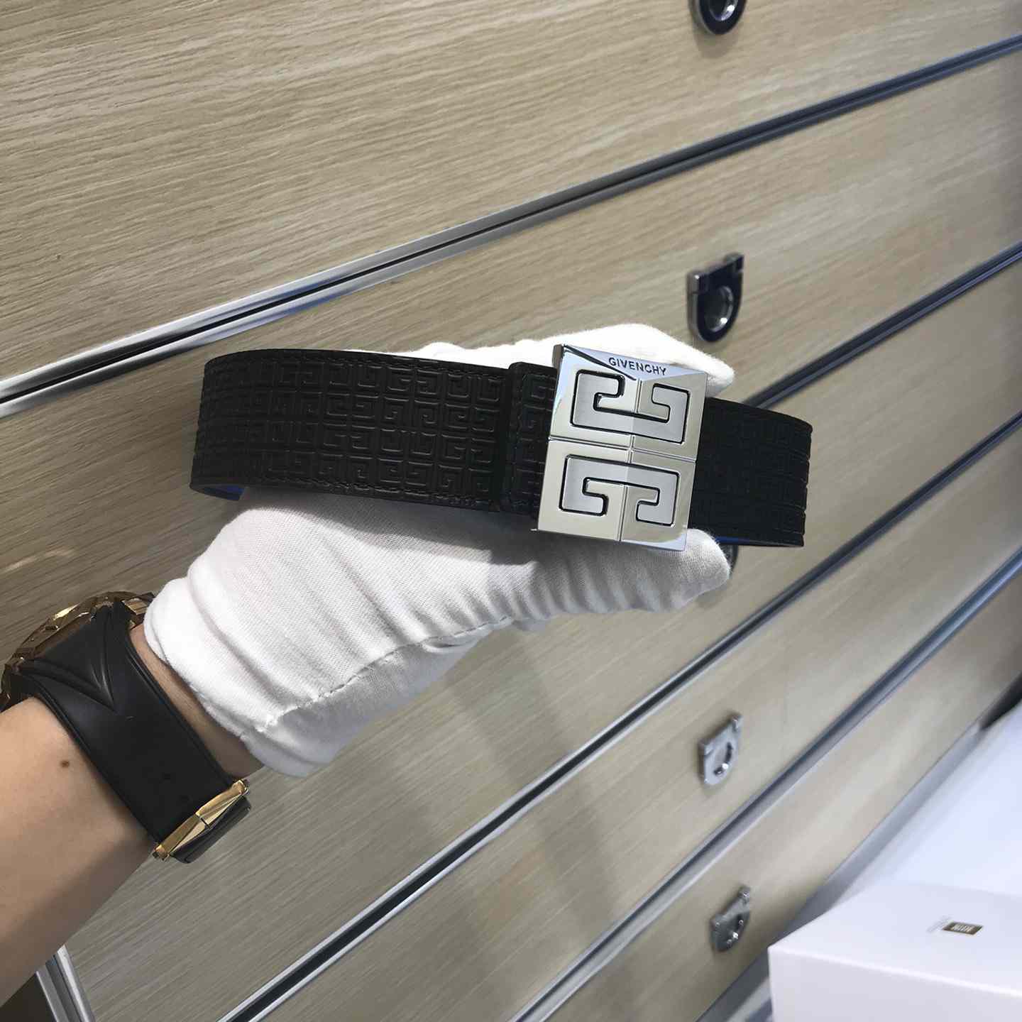 Givenchy 4G Reversible Belt In Leather And 4G Coated Canvas - PerfectKickZ
