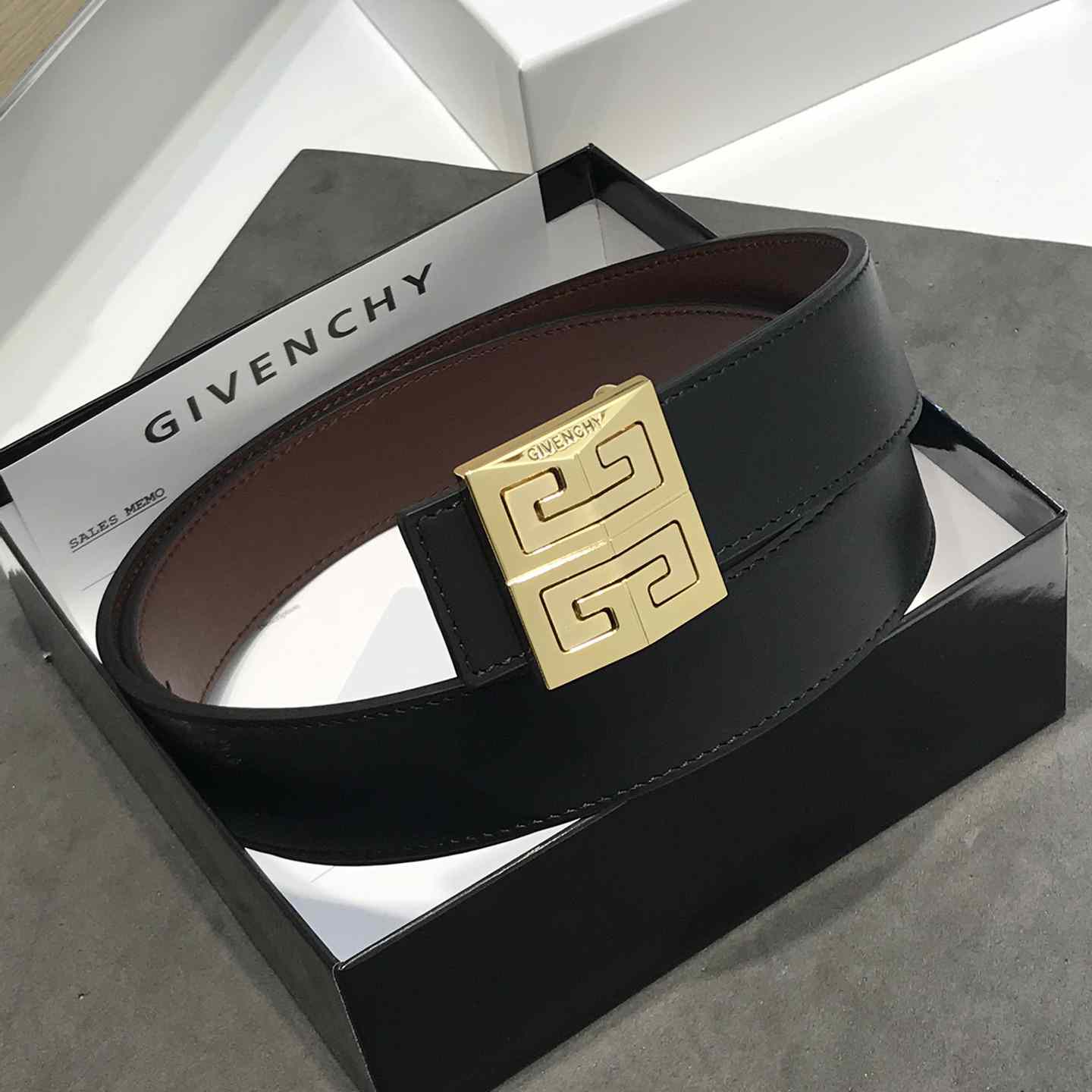 Givenchy 4G Reversible Belt In Leather  - PerfectKickZ
