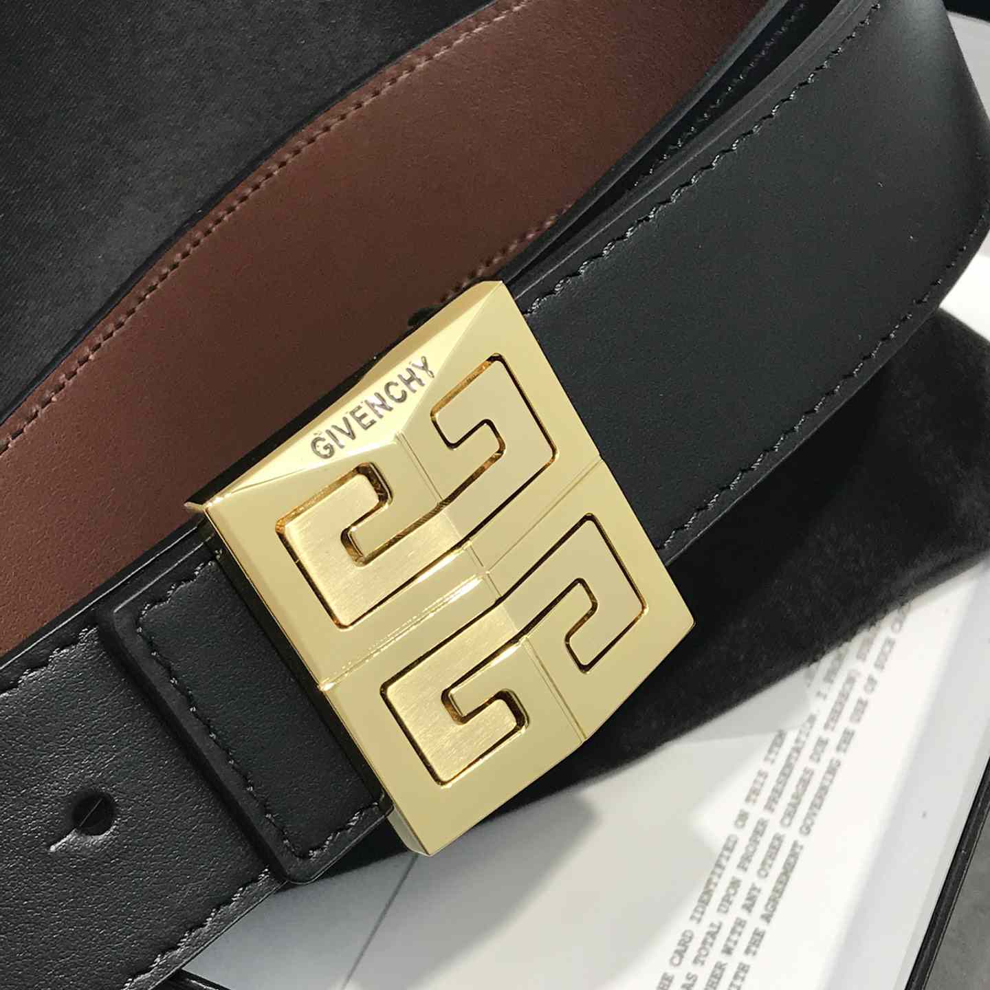 Givenchy 4G Reversible Belt In Leather  - PerfectKickZ