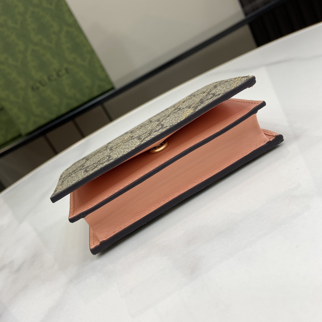 Gucci Card Case Wallet With Horsebit Print - PerfectKickZ