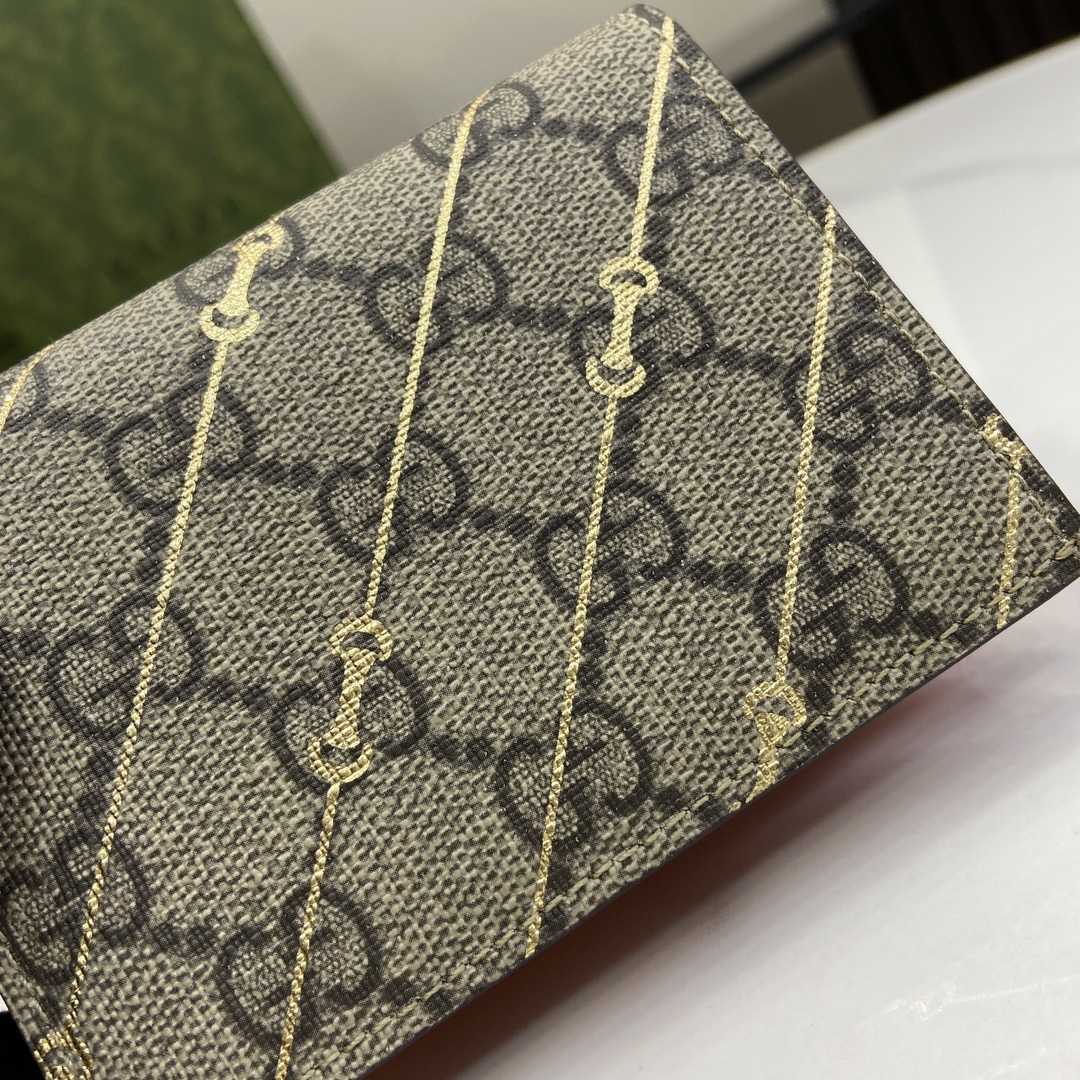 Gucci Card Case Wallet With Horsebit Print - PerfectKickZ