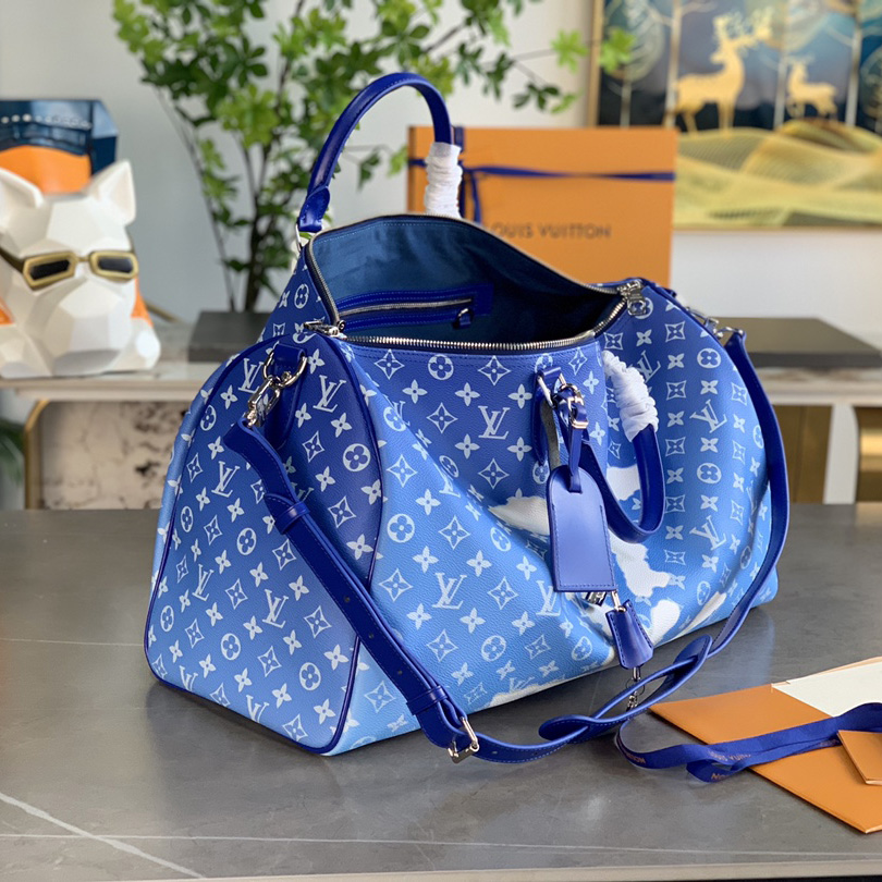 Louis Vuitton Keepall Bandouliere Clouds Monogram 50 Blue - 