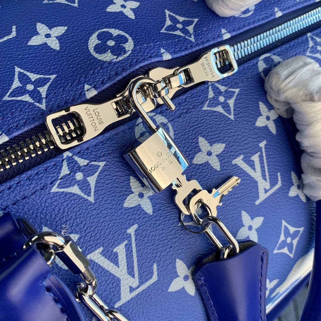 Louis Vuitton Keepall Bandouliere Clouds Monogram 50 Blue - 