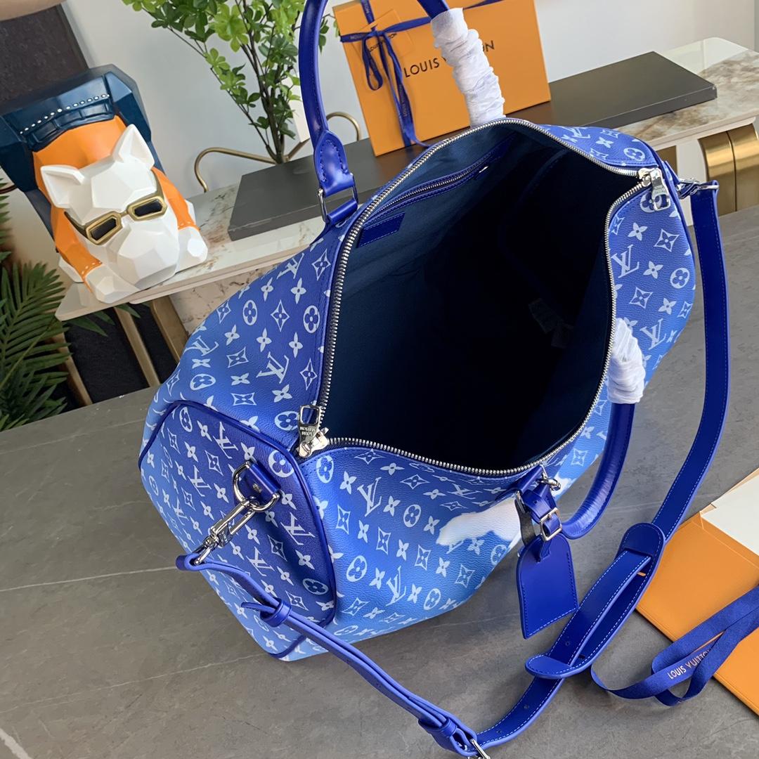 Louis Vuitton Keepall Bandouliere Clouds Monogram 50 Blue - 