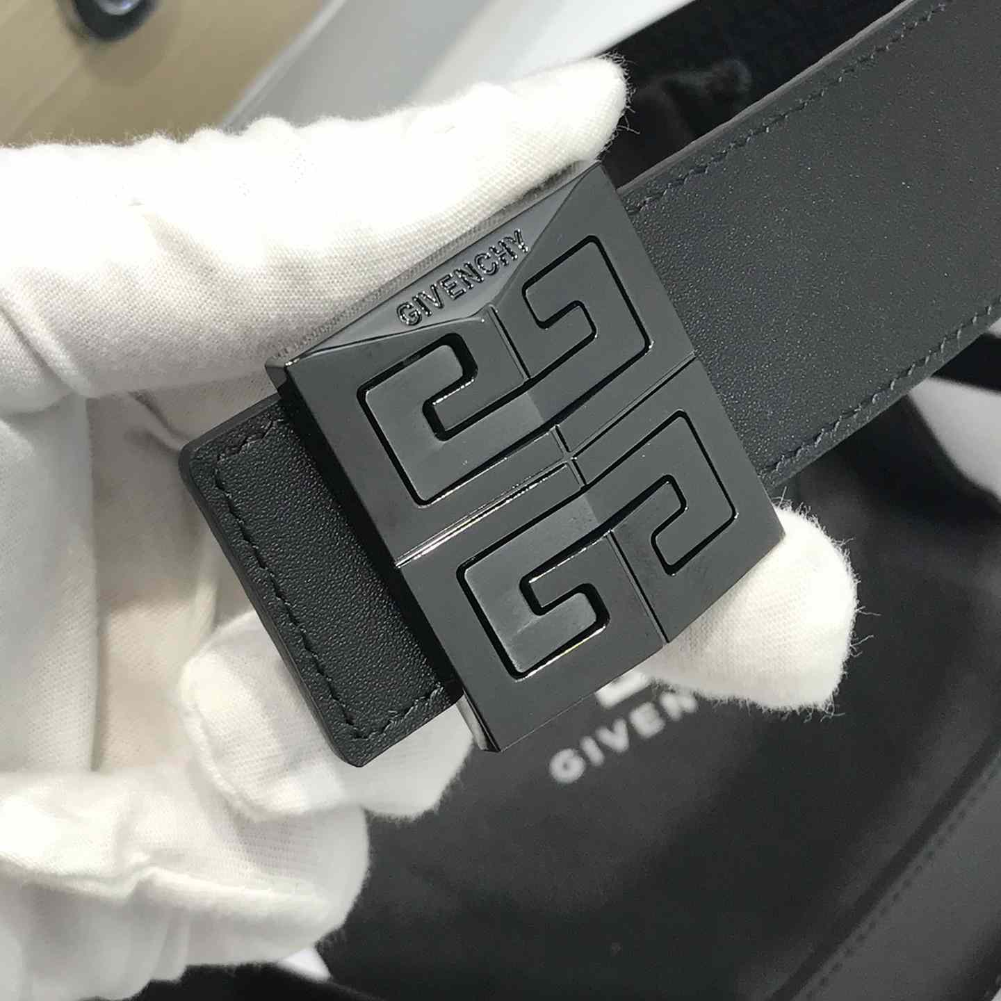 Givenchy 4G Reversible Belt In Leather And 4G Coated Canvas - PerfectKickZ