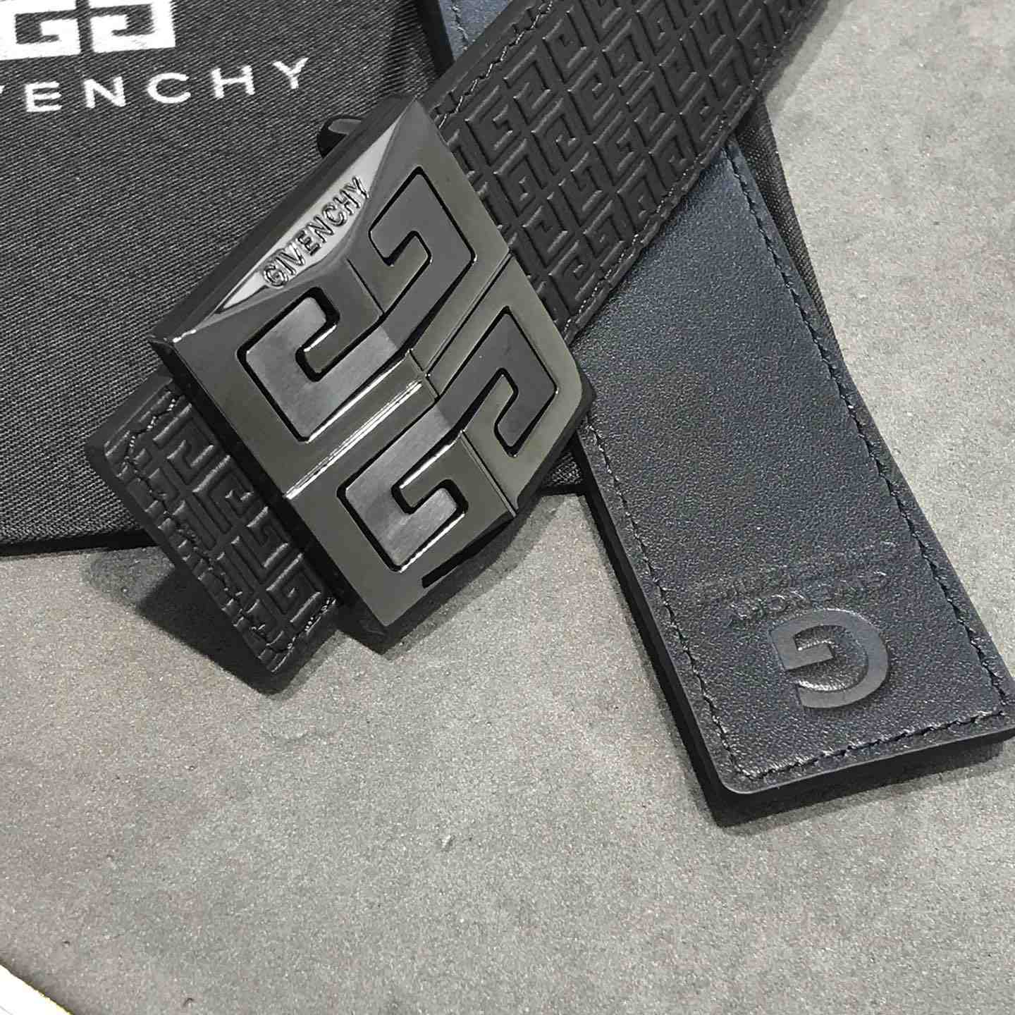 Givenchy 4G Reversible Belt In Leather And 4G Coated Canvas - PerfectKickZ