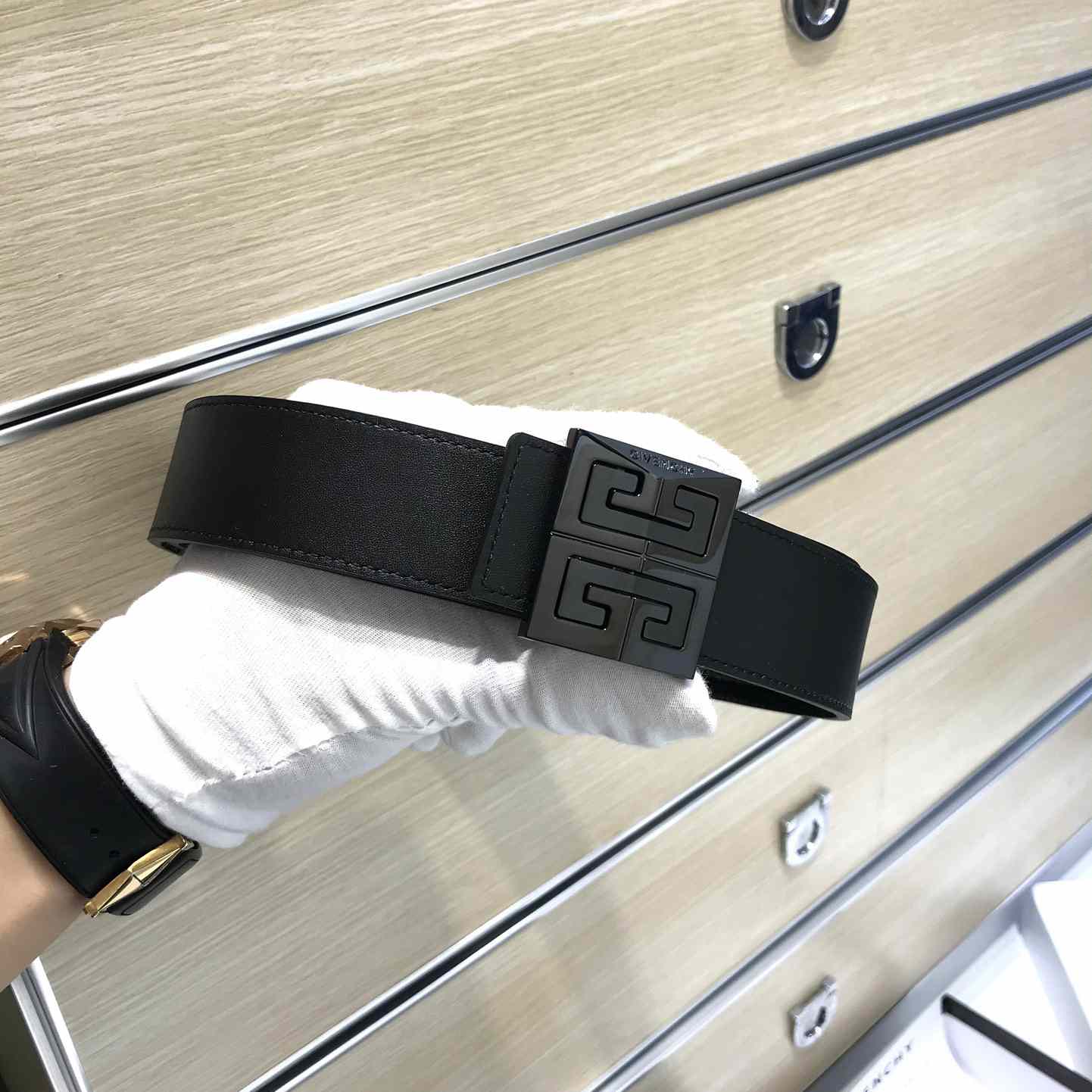 Givenchy 4G Reversible Belt In Leather And 4G Coated Canvas - PerfectKickZ