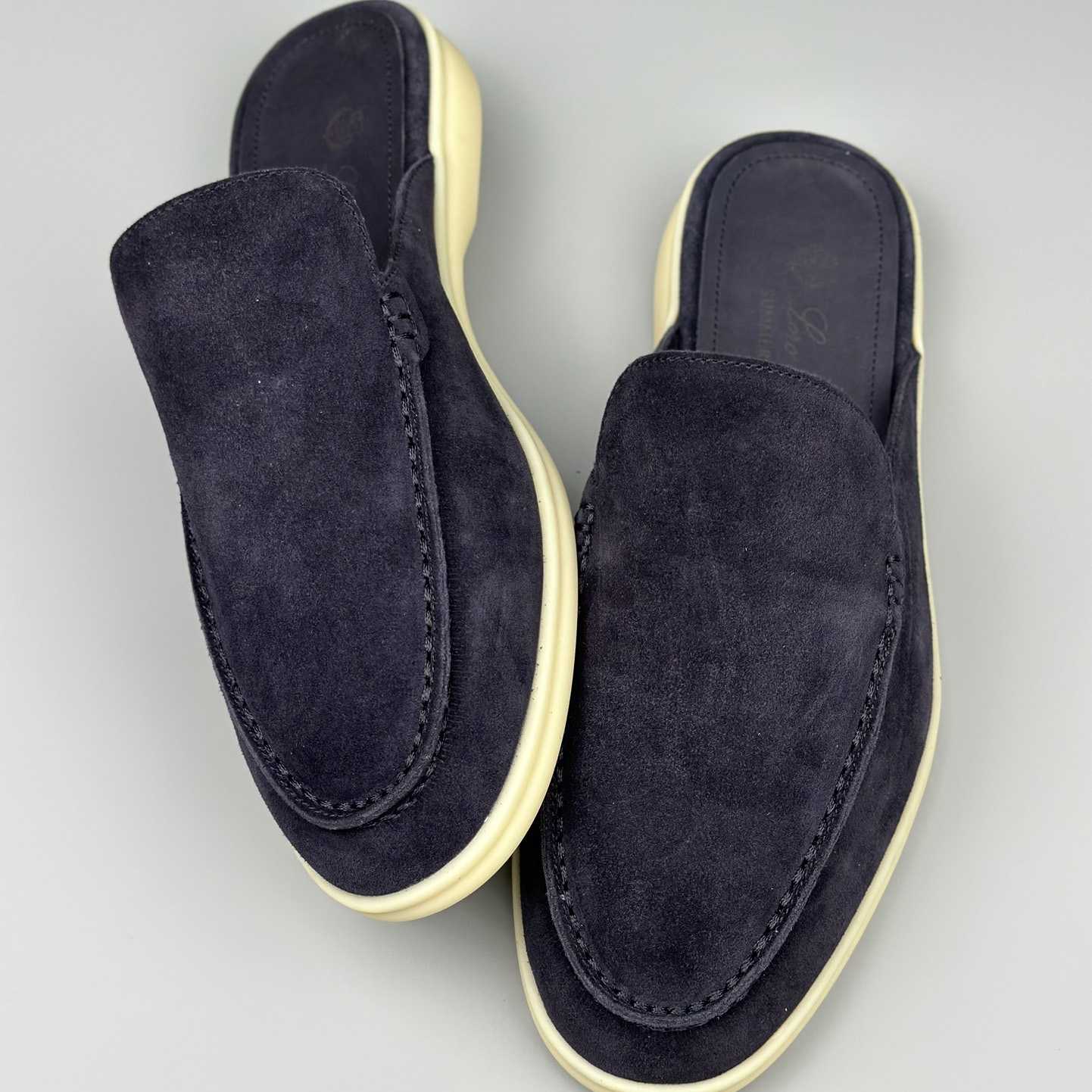 Loro Piana Babouche Walk Loafers Caviar Color - PerfectKickZ