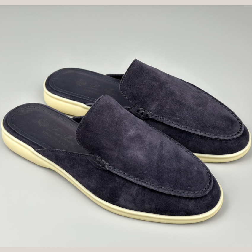 Loro Piana Babouche Walk Loafers Caviar Color - PerfectKickZ