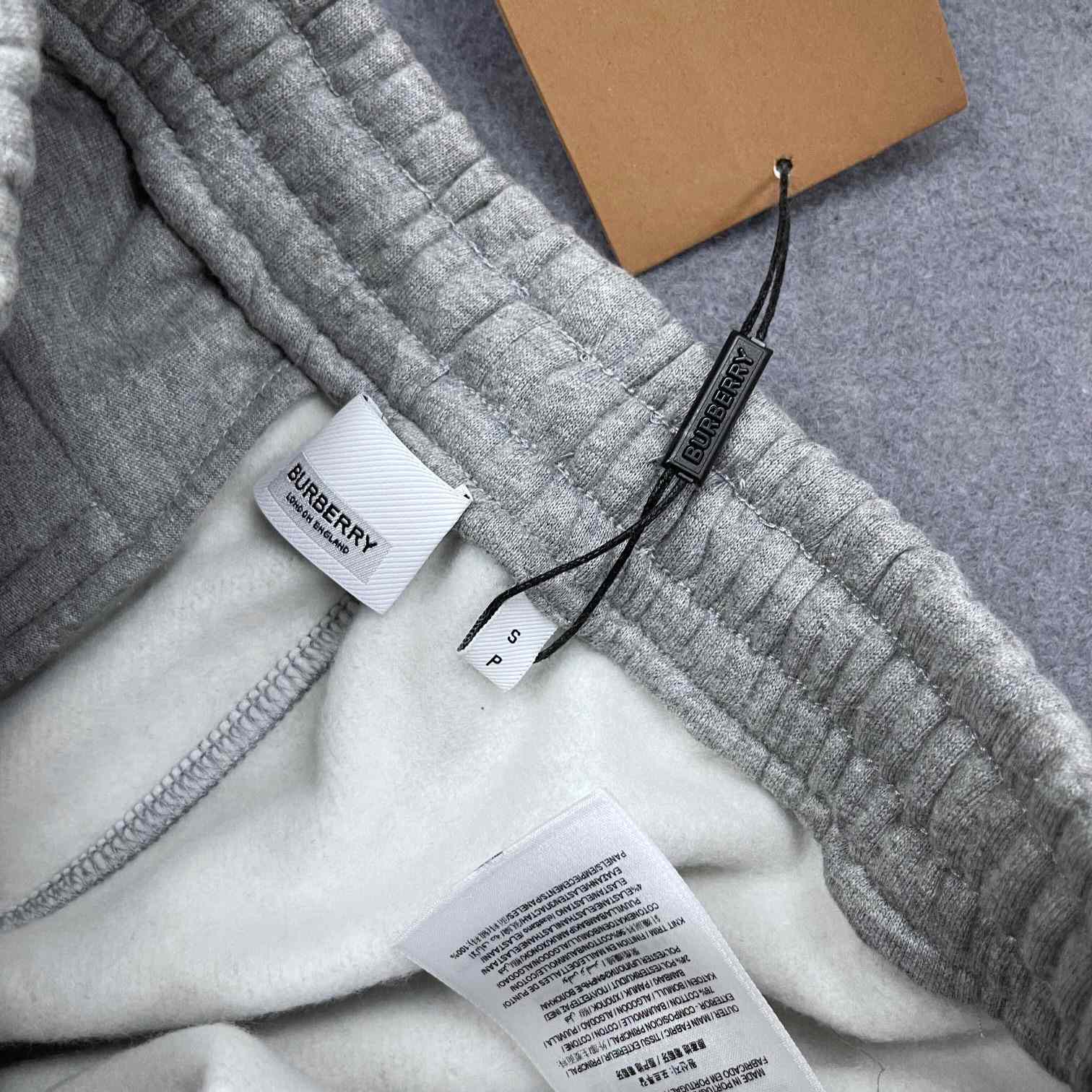 Burberry Check Panel Jogging Trousers In Grey - PerfectKickZ