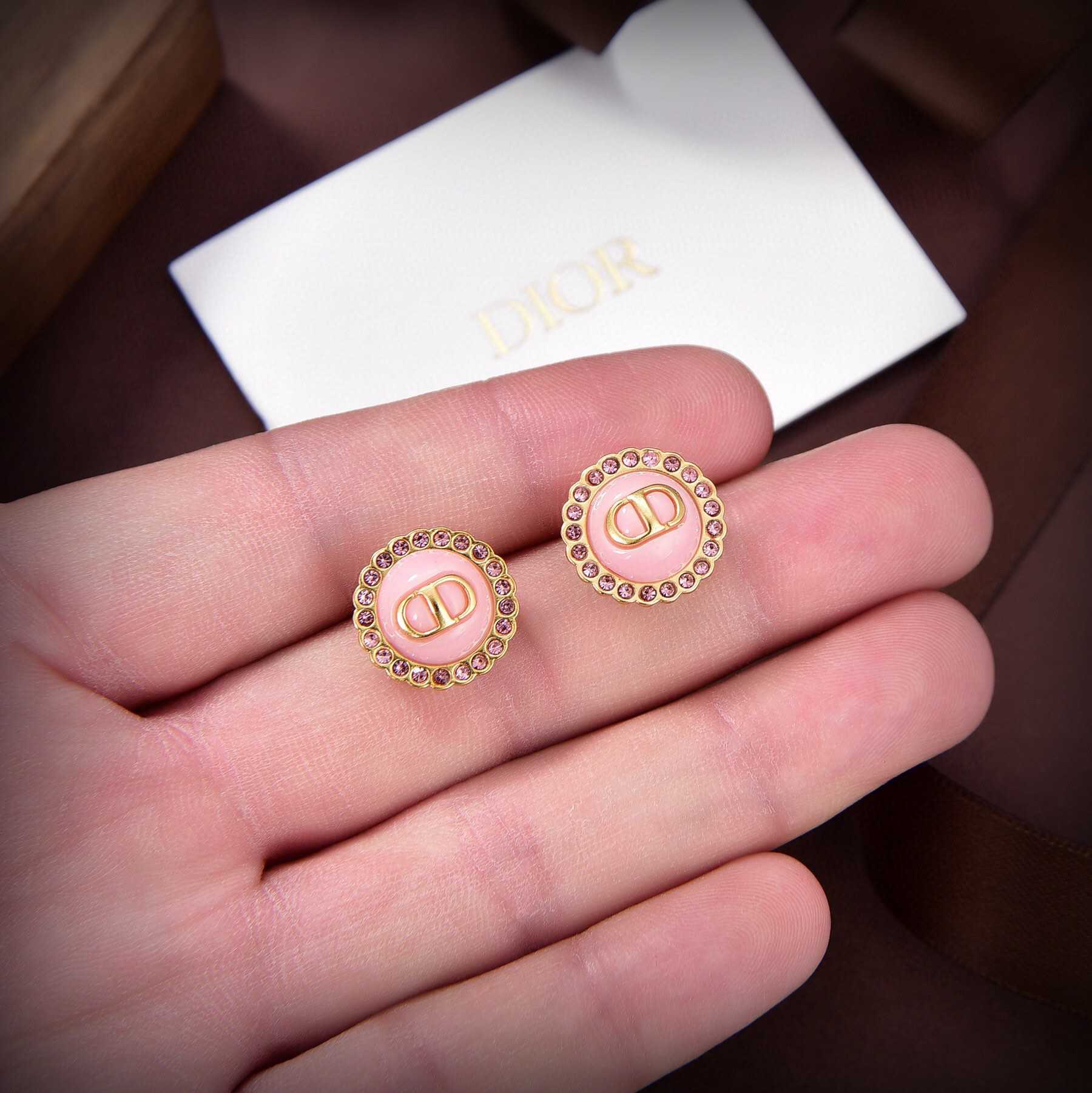 Dior Petit CD Baroque Stud Earrings - PerfectKickZ