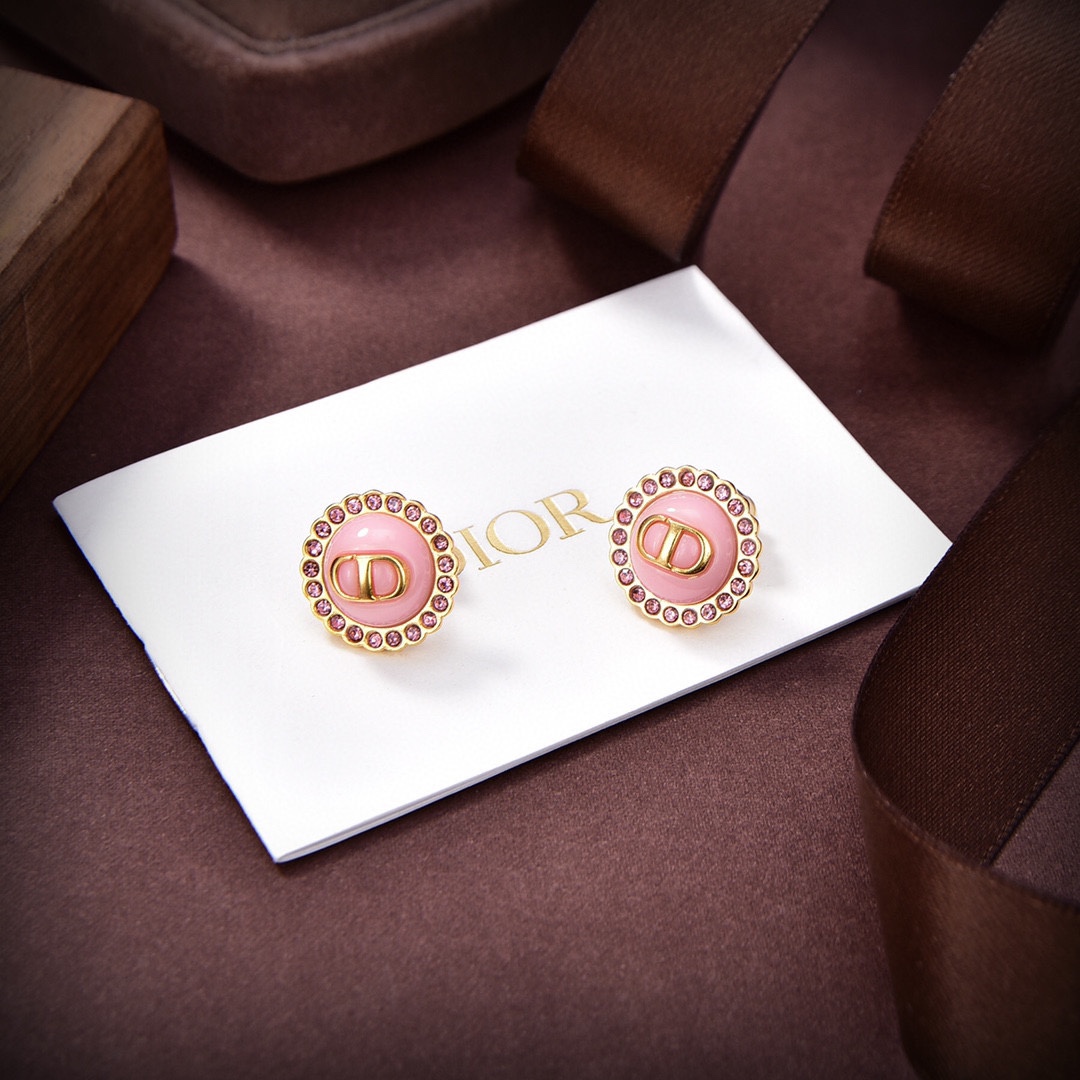 Dior Petit CD Baroque Stud Earrings - PerfectKickZ