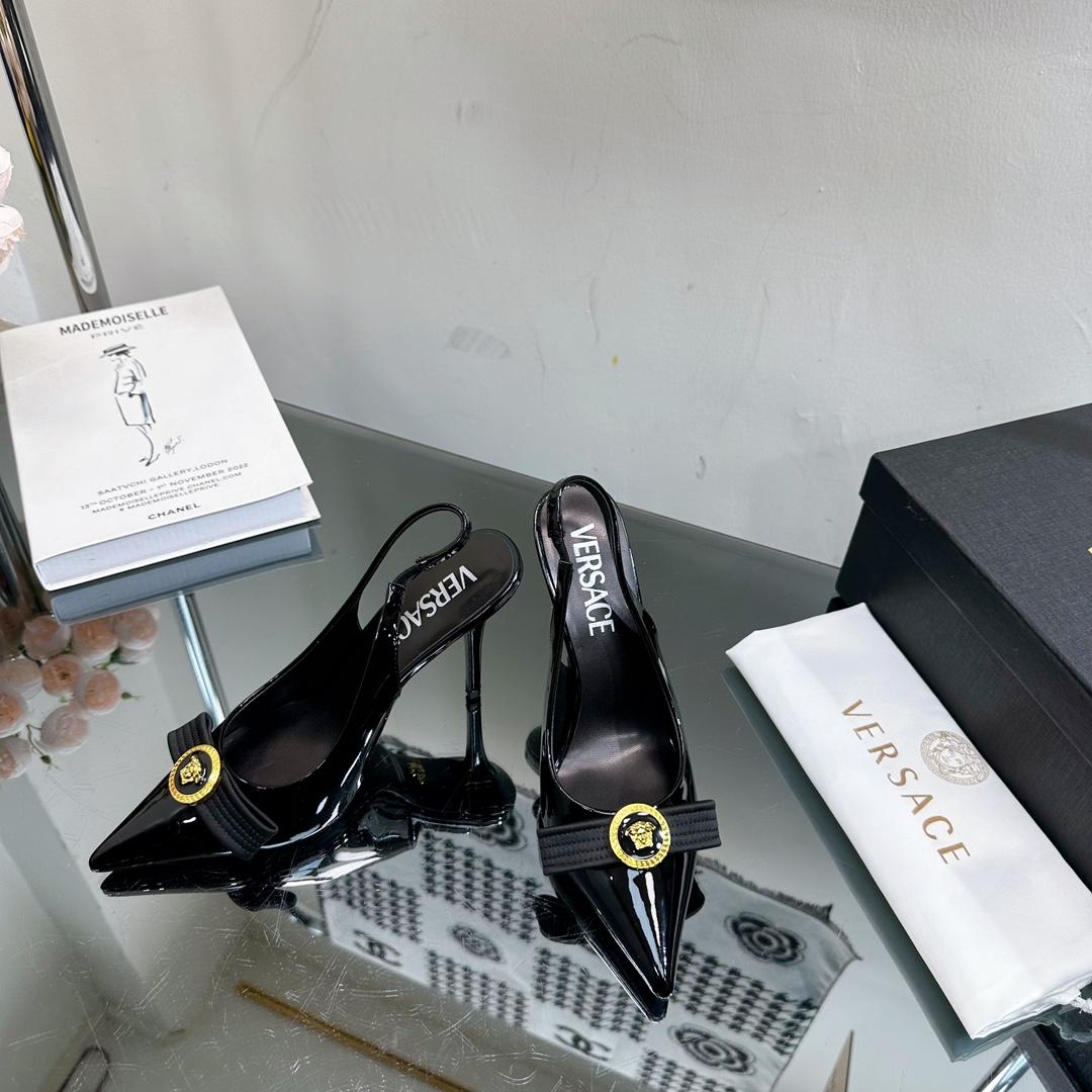 Versace Gianni Ribbon High Slingback Pumps - PerfectKickZ