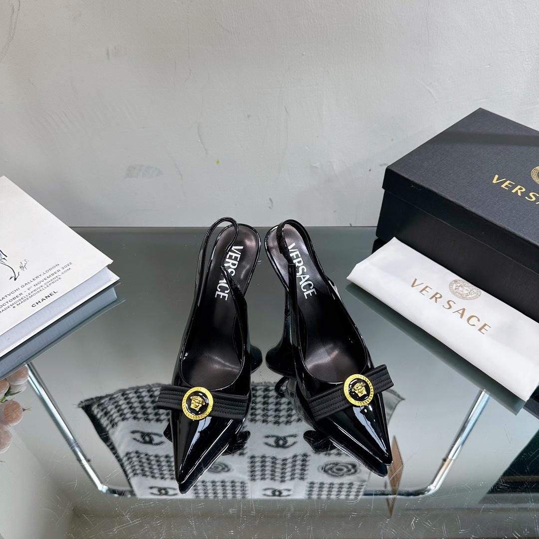 Versace Gianni Ribbon High Slingback Pumps - PerfectKickZ