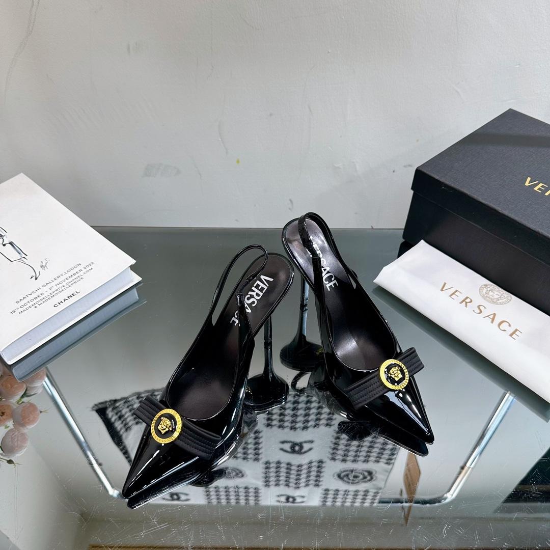 Versace Gianni Ribbon High Slingback Pumps - PerfectKickZ