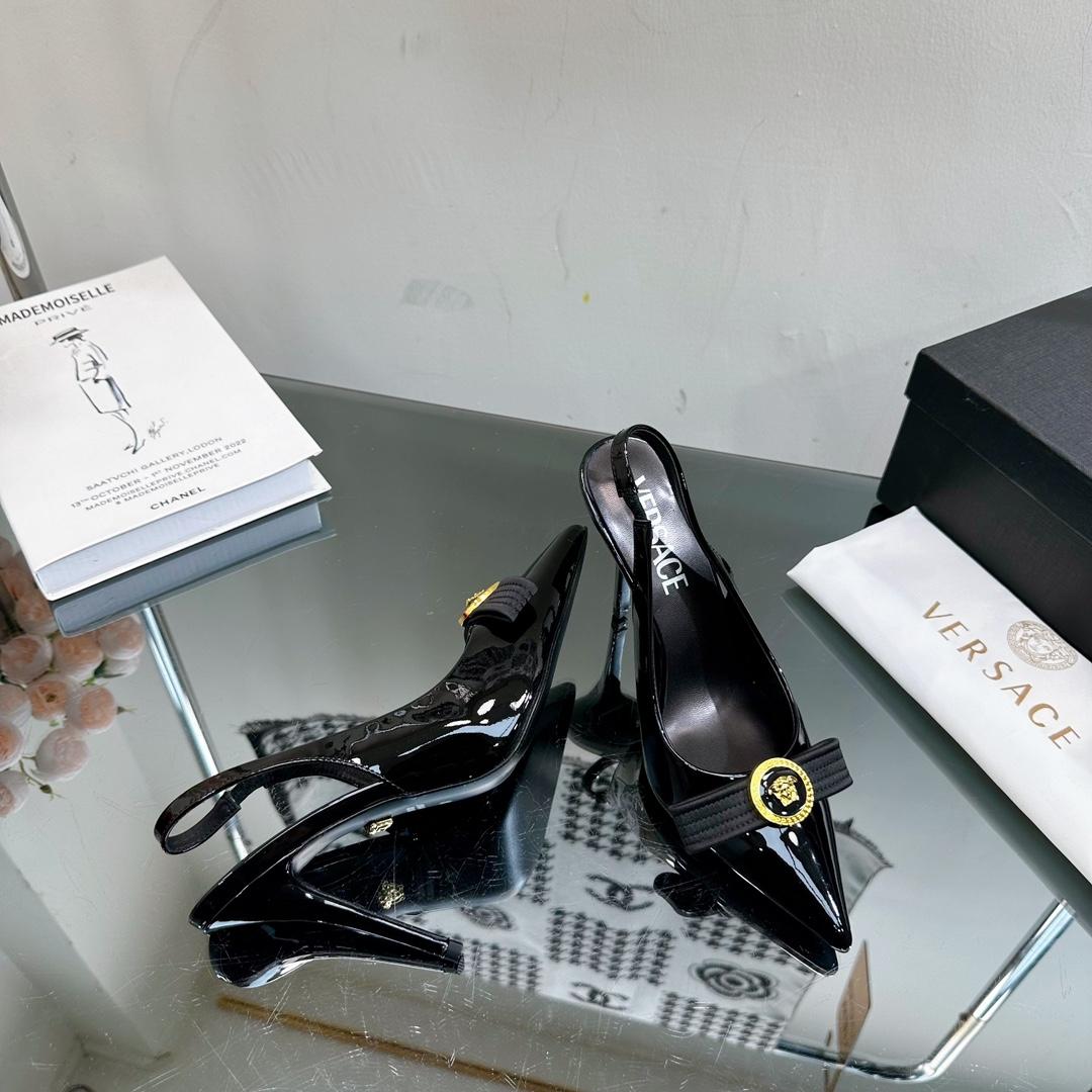Versace Gianni Ribbon High Slingback Pumps - PerfectKickZ