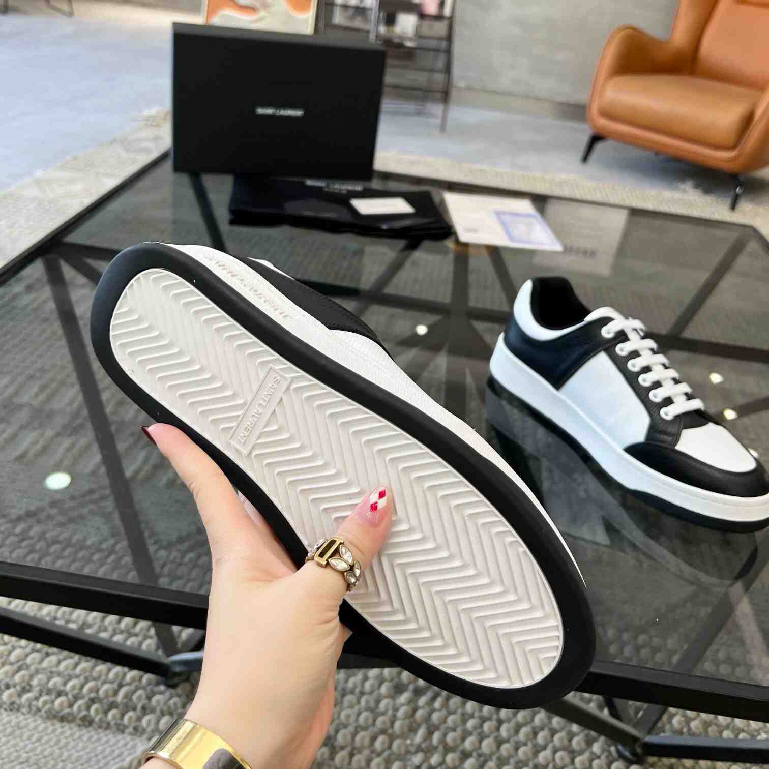 Saint Laurent SL/61 Low-top Sneakers In Perforated Leather - PerfectKickZ