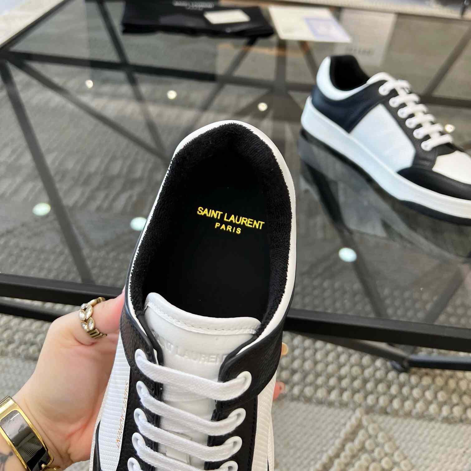 Saint Laurent SL/61 Low-top Sneakers In Perforated Leather - PerfectKickZ