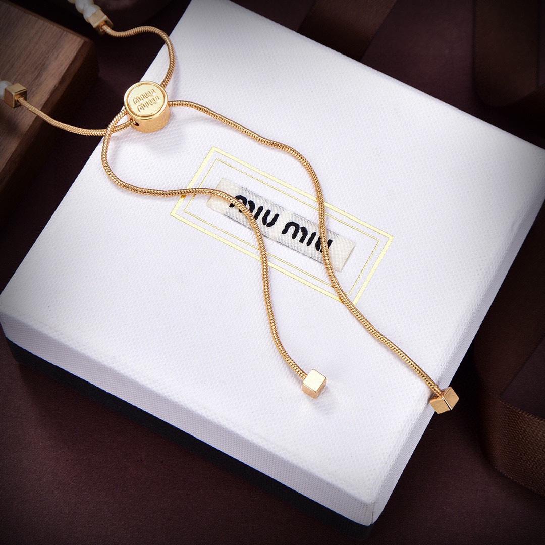 Miu Miu Logo-charm Beaded Choker Necklace - PerfectKickZ