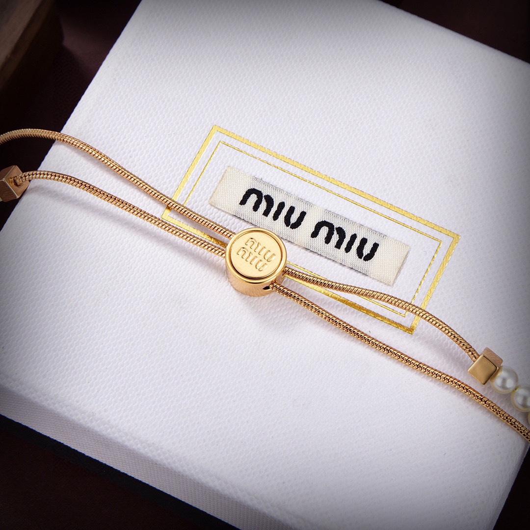 Miu Miu Logo-charm Beaded Choker Necklace - PerfectKickZ