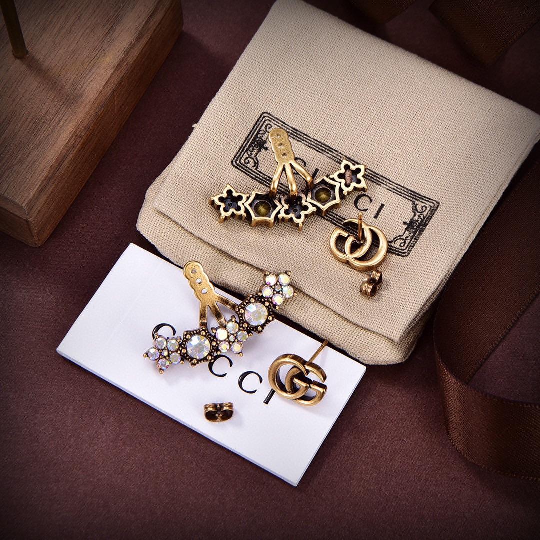 Gucci Crystal Double G Single Earring - PerfectKickZ