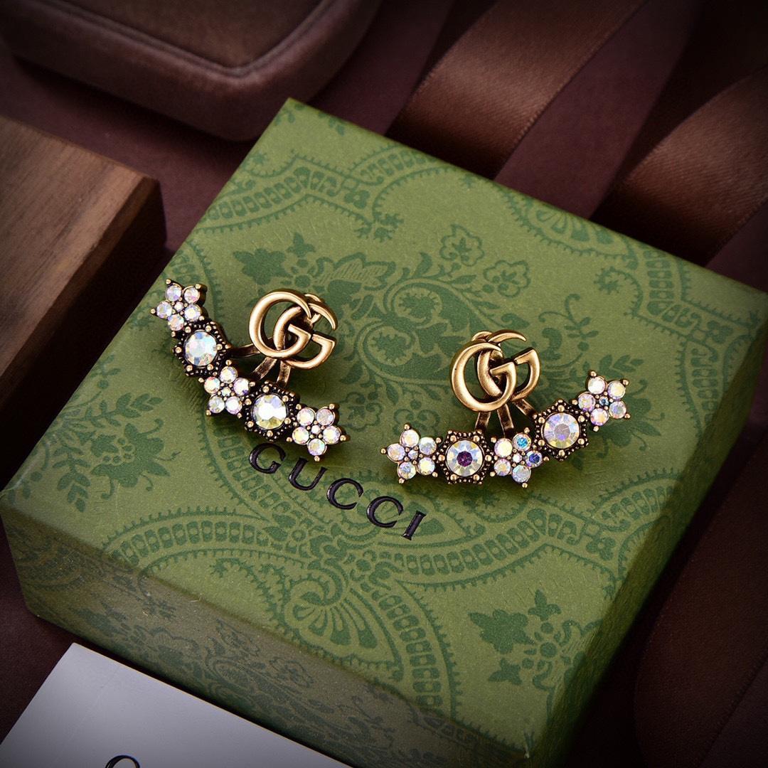 Gucci Crystal Double G Single Earring - PerfectKickZ