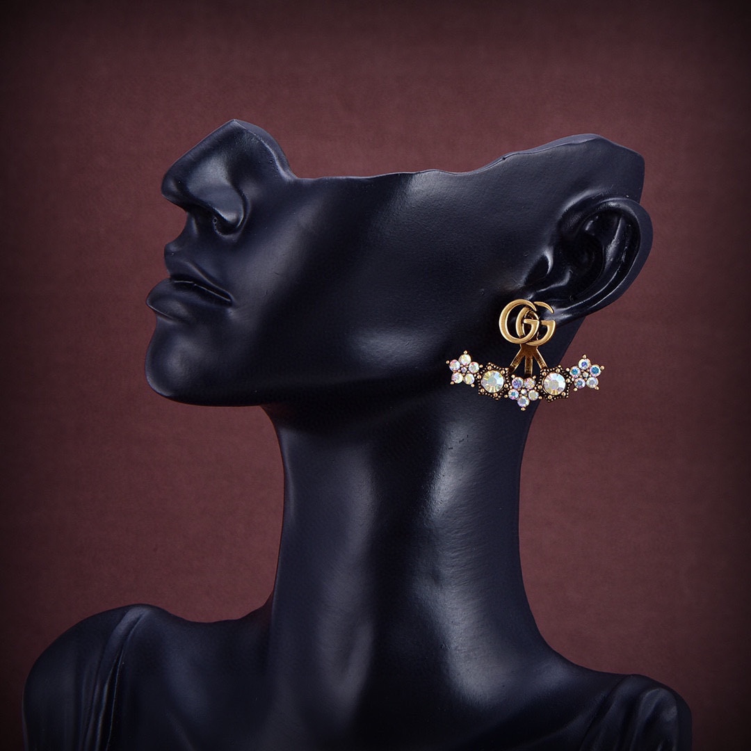 Gucci Crystal Double G Single Earring - PerfectKickZ