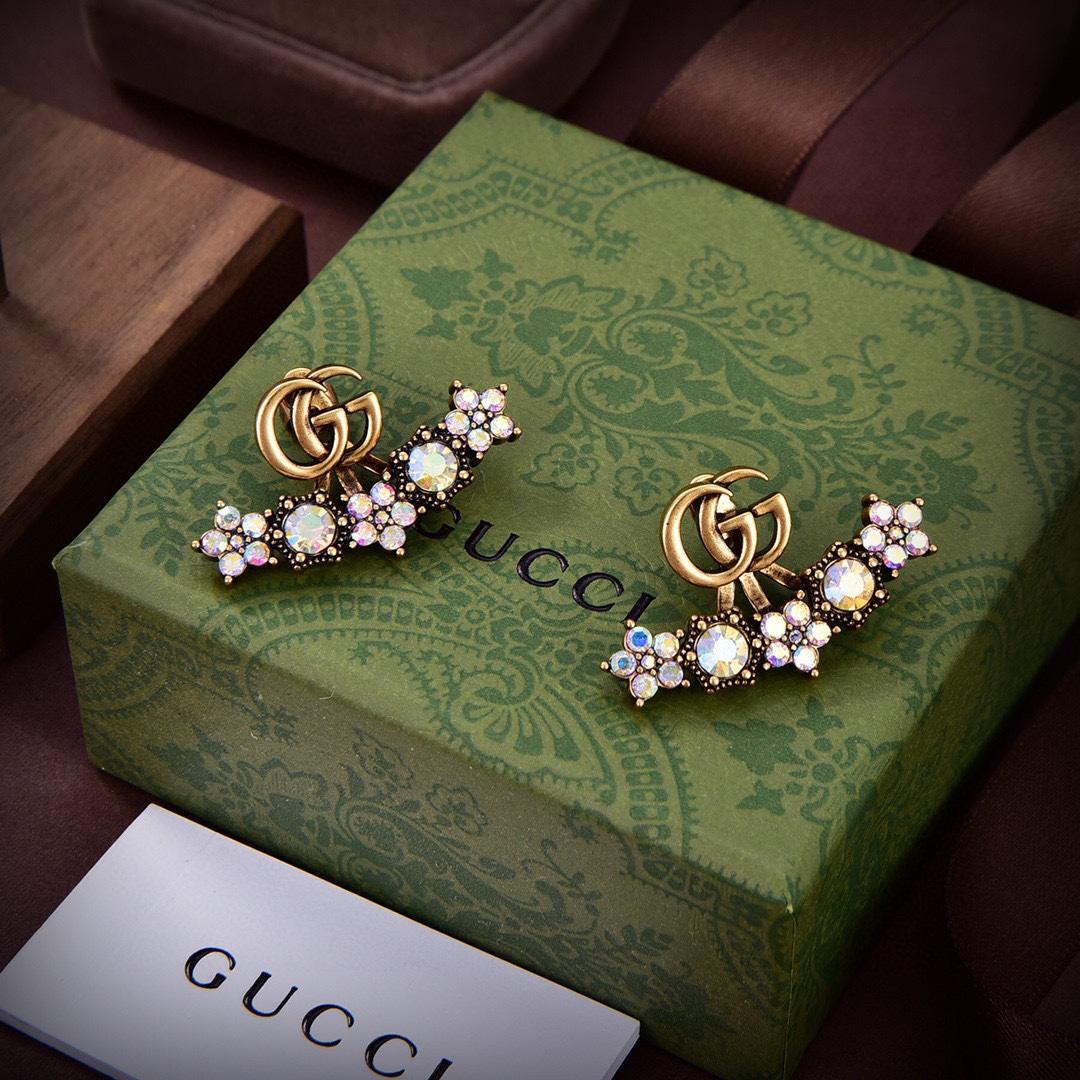Gucci Crystal Double G Single Earring - PerfectKickZ