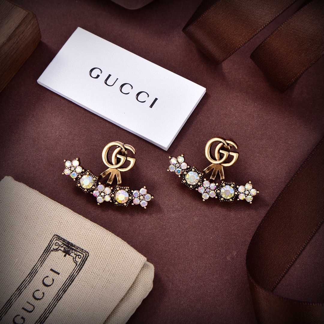 Gucci Crystal Double G Single Earring - PerfectKickZ