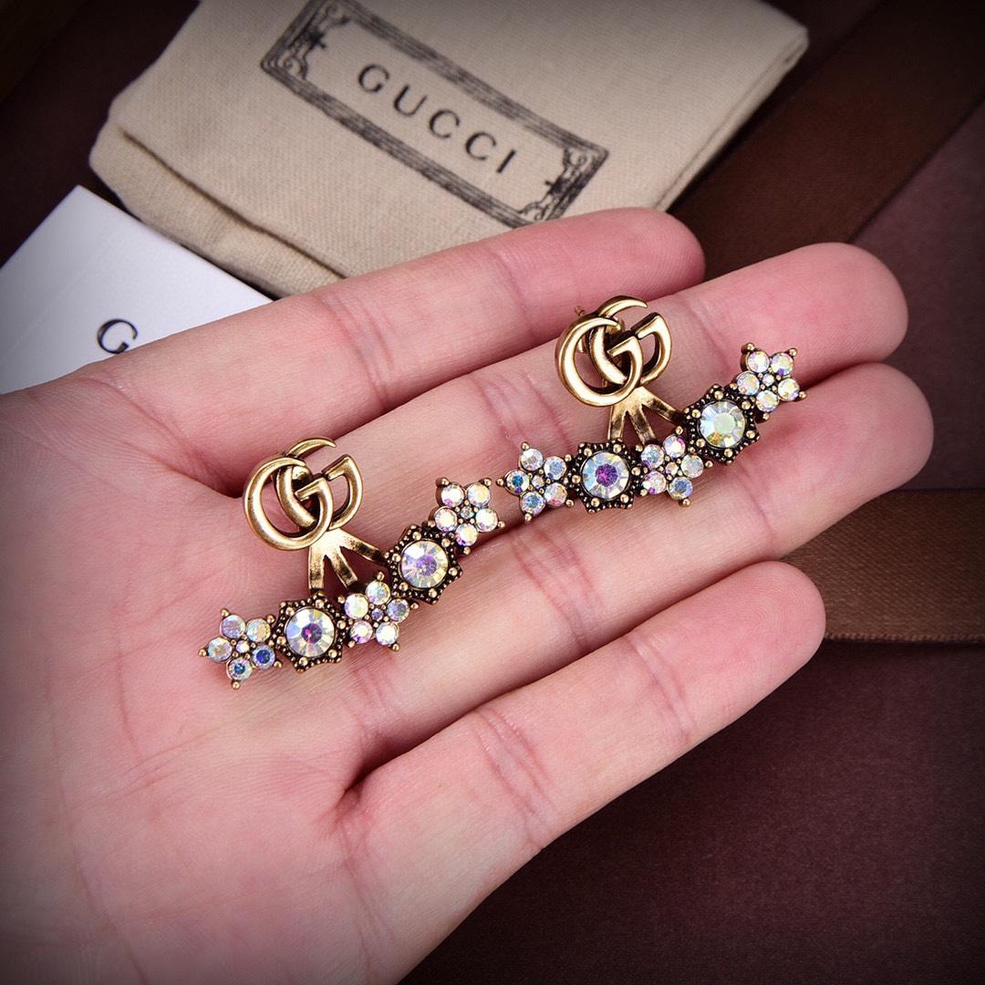 Gucci Crystal Double G Single Earring - PerfectKickZ