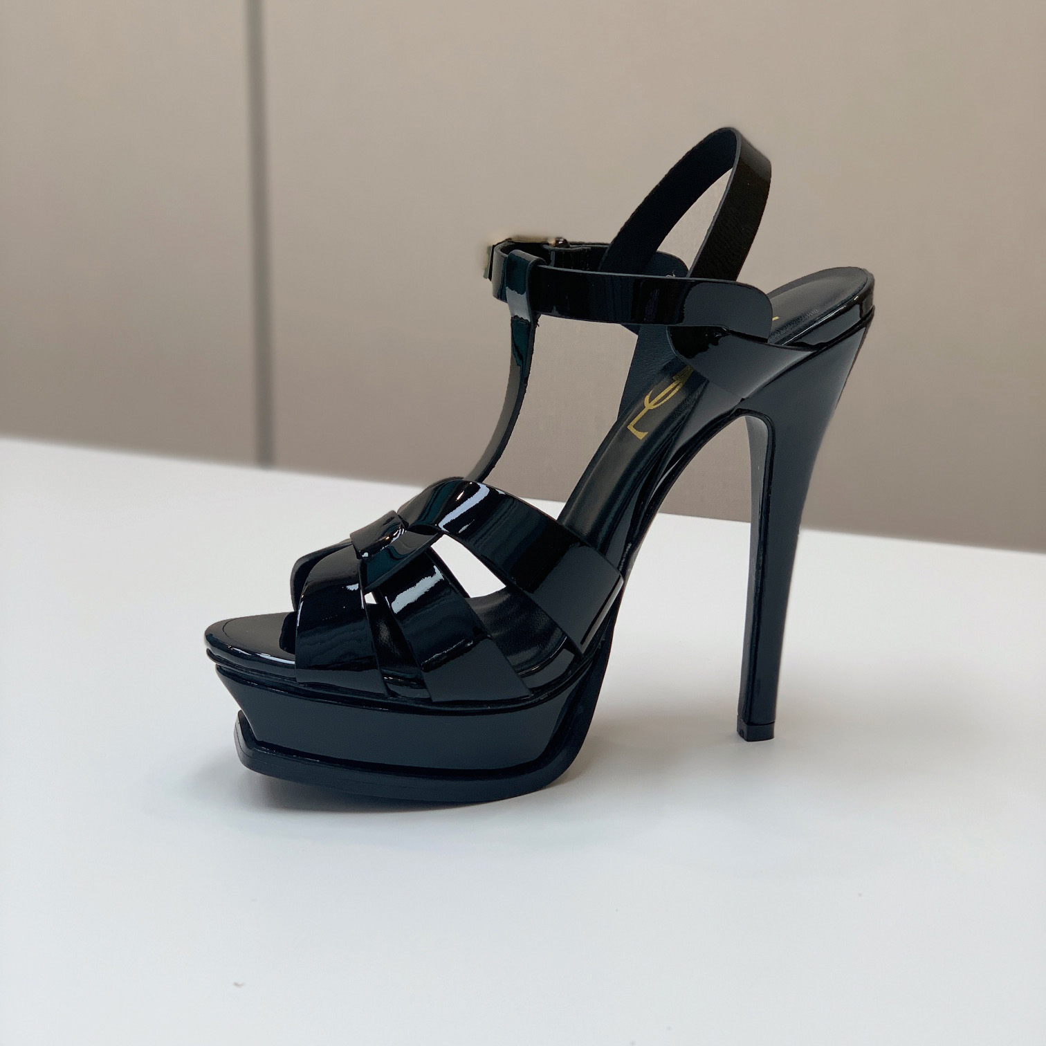 Saint Laurent Tribute Platform Sandals In Patent Leather - PerfectKickZ