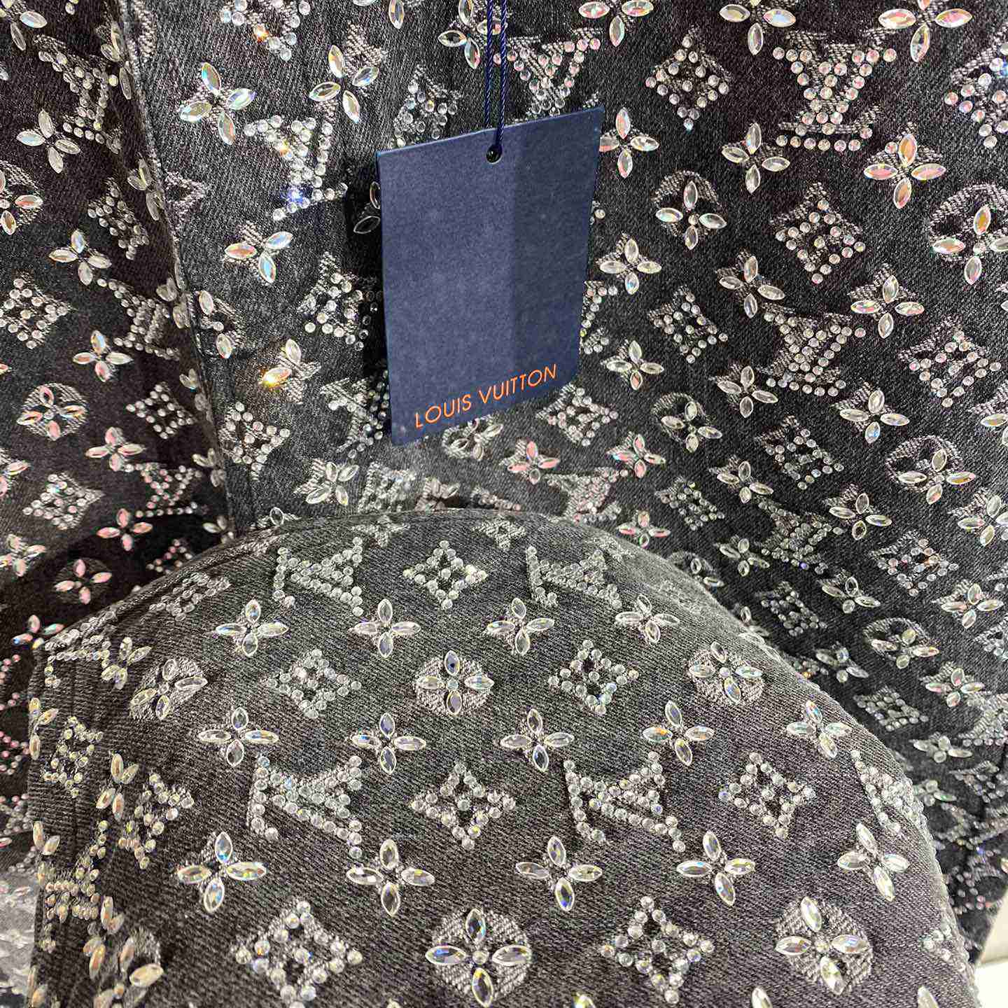 Louis Vuitton Embroidered Monogram Baggy Denim Pants   1ABY8N - PerfectKickZ